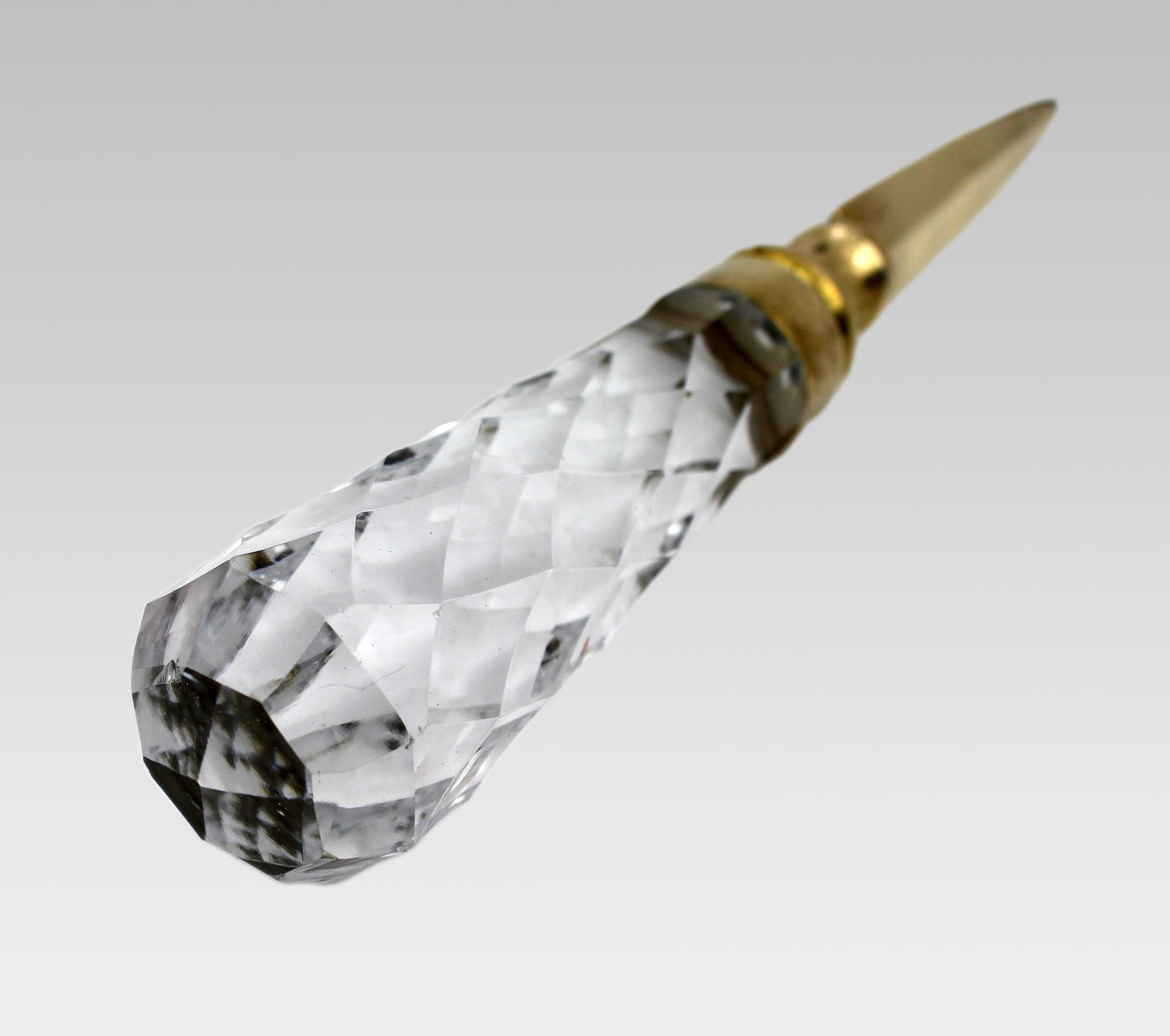Title: Royal Brierley Crystal and Brass Letter Opener, Boxed, England Description: Royal Brierley - 10