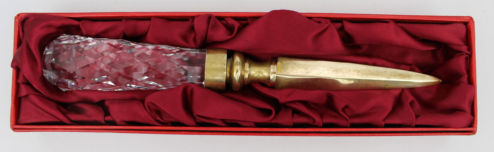 Title: Royal Brierley Crystal and Brass Letter Opener, Boxed, England Description: Royal Brierley - 13