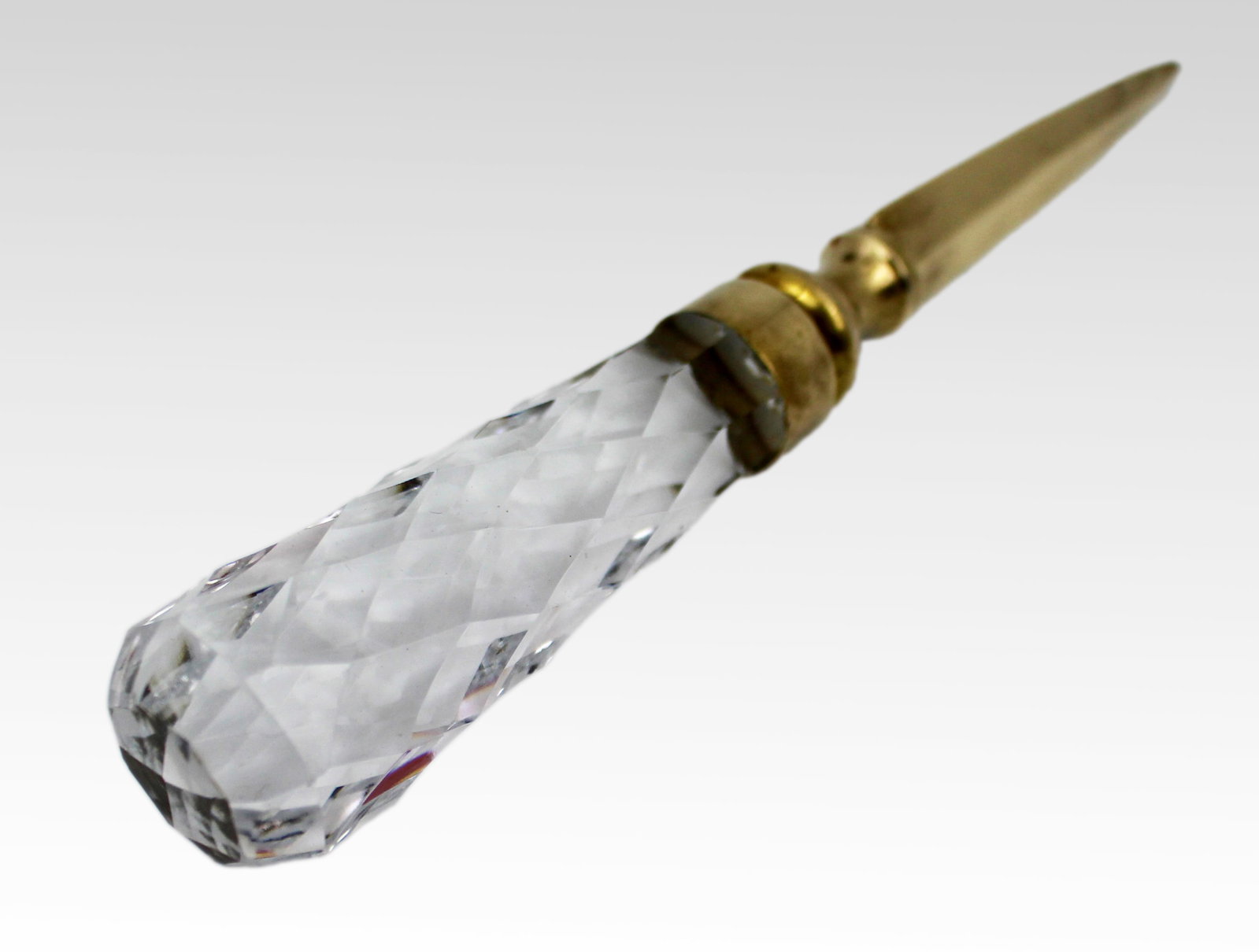 Title: Royal Brierley Crystal and Brass Letter Opener, Boxed, England Description: Royal Brierley - 8