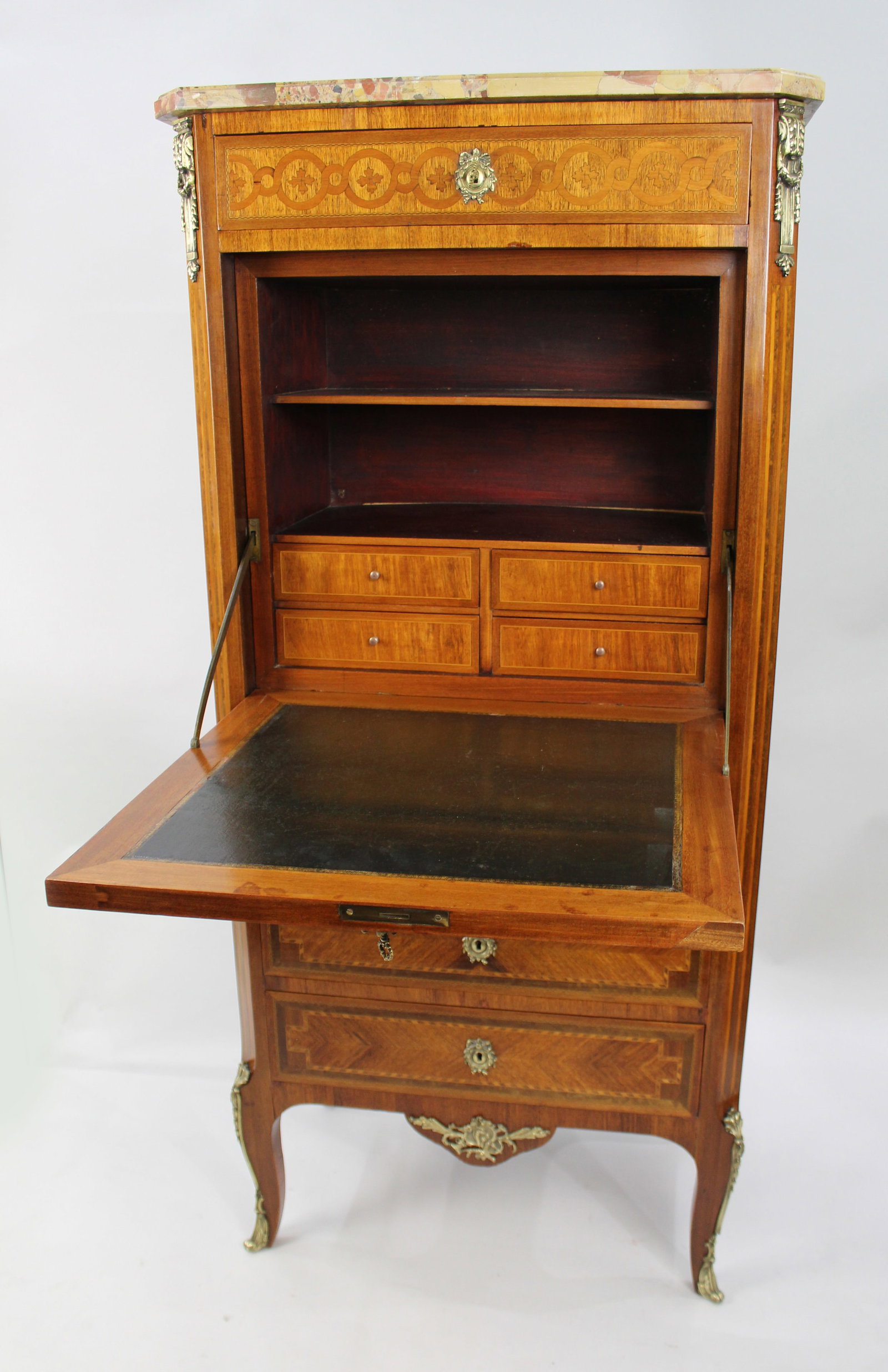 Title: Fine Antique French Marquetry Escritoire c.1880 Description: 19th Century French Louis XV - 8