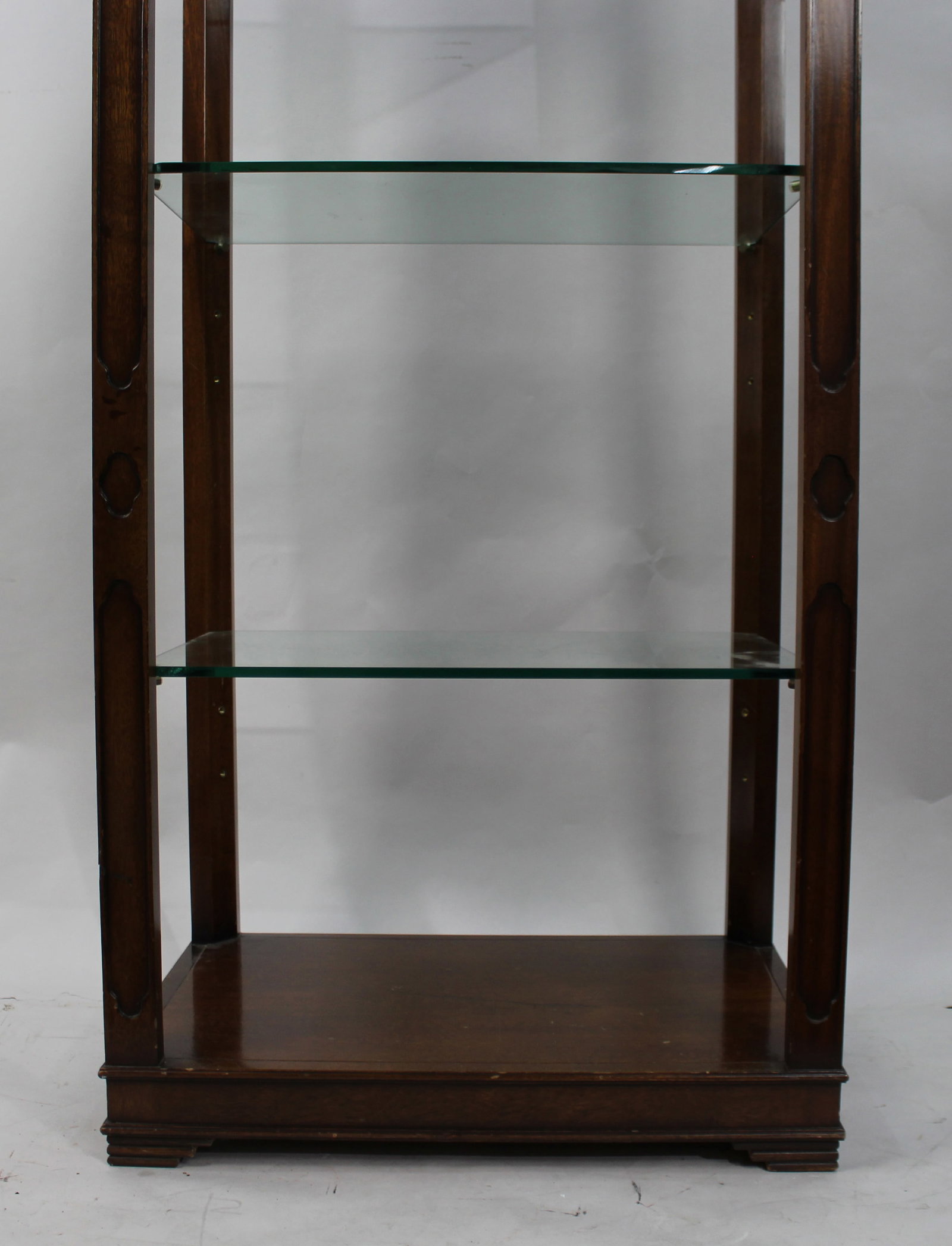 Title: Vintage Mahogany Shelves Description: Dimensions (smaller cabinet): 72.5 cm W x 50 cm D x - 3