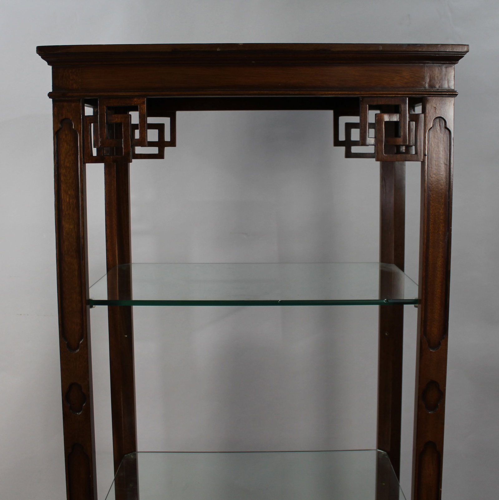 Title: Vintage Mahogany Shelves Description: Dimensions (smaller cabinet): 72.5 cm W x 50 cm D x - 4