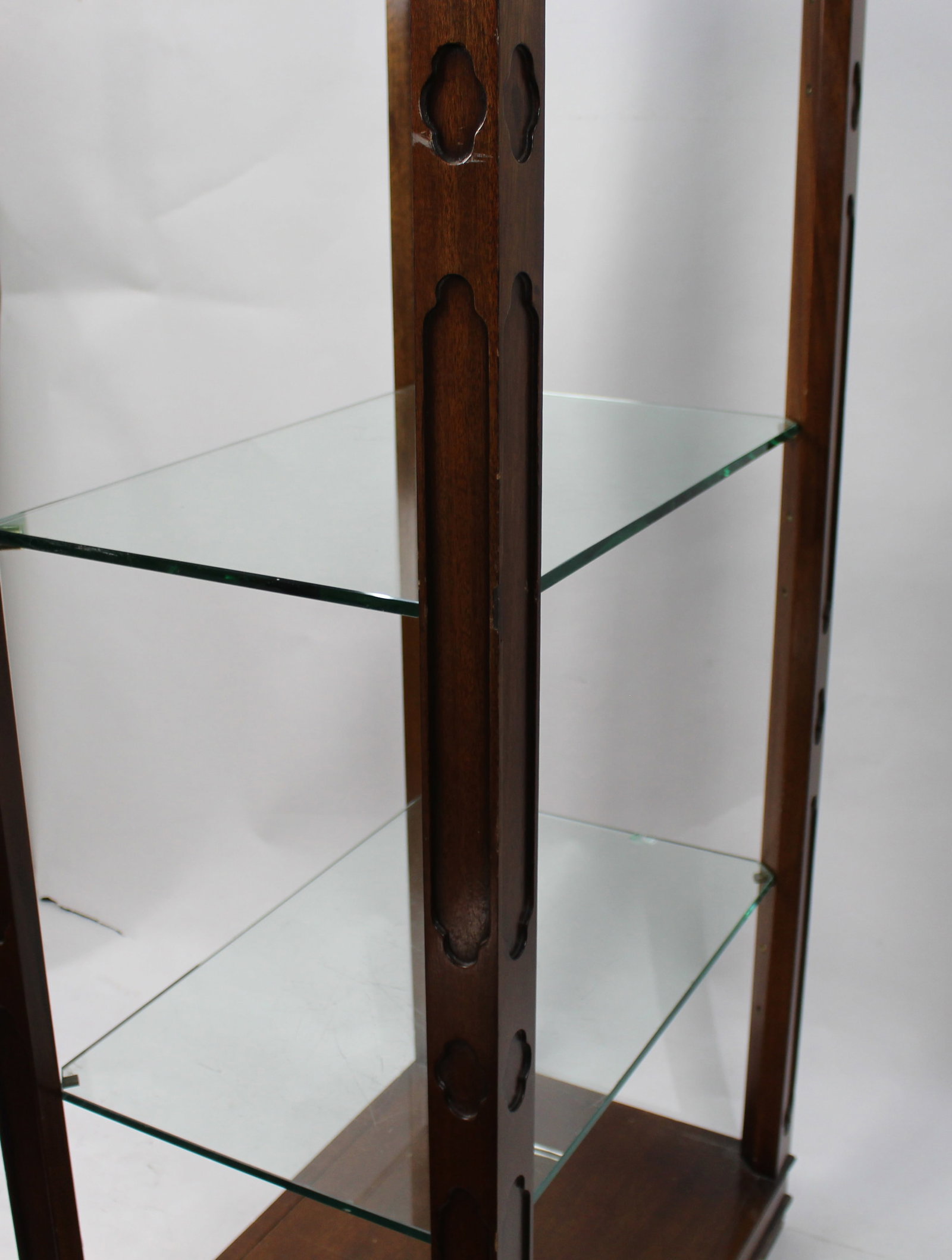 Title: Vintage Mahogany Shelves Description: Dimensions (smaller cabinet): 72.5 cm W x 50 cm D x - 9