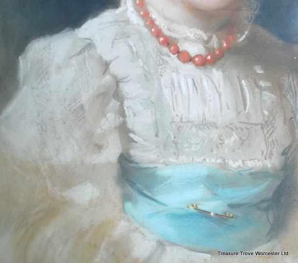 Title: Antique 1897 Pastel Portrait of a Child by Léon Spinick Description: Antique 1897 Pastel - 7