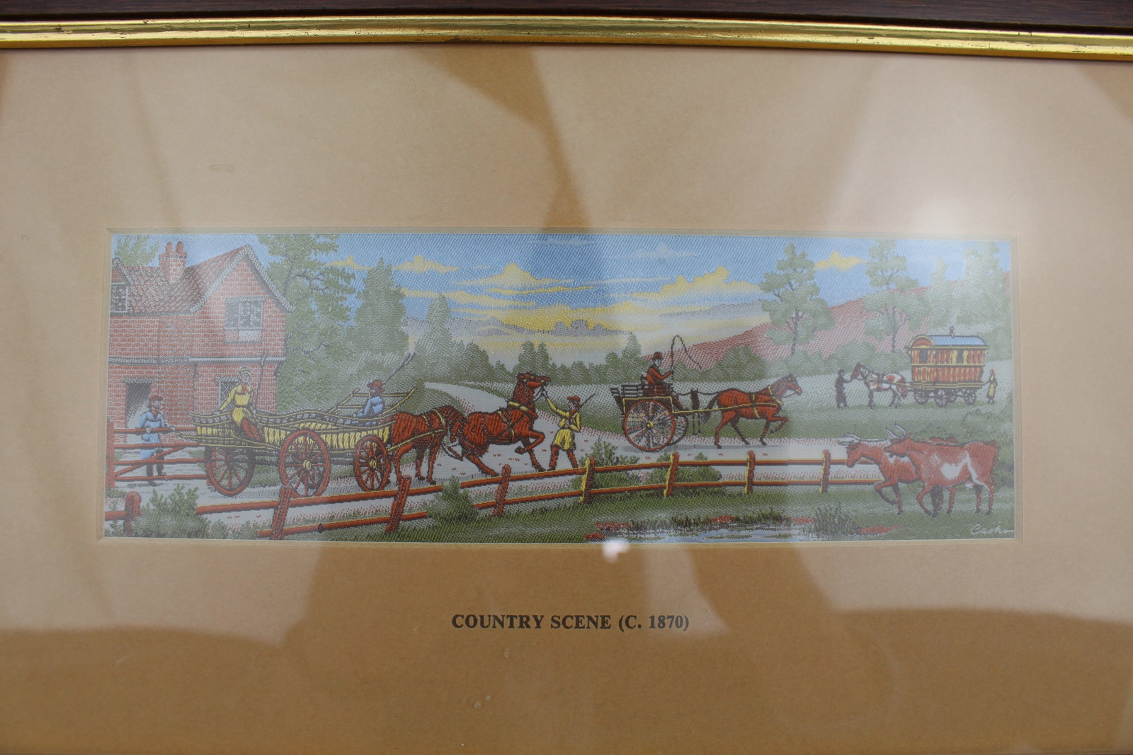 Title: Pair of Cashs Miniaure Woven Pictures Description: Pair of Cash's Miniature Woven Pictures - 2