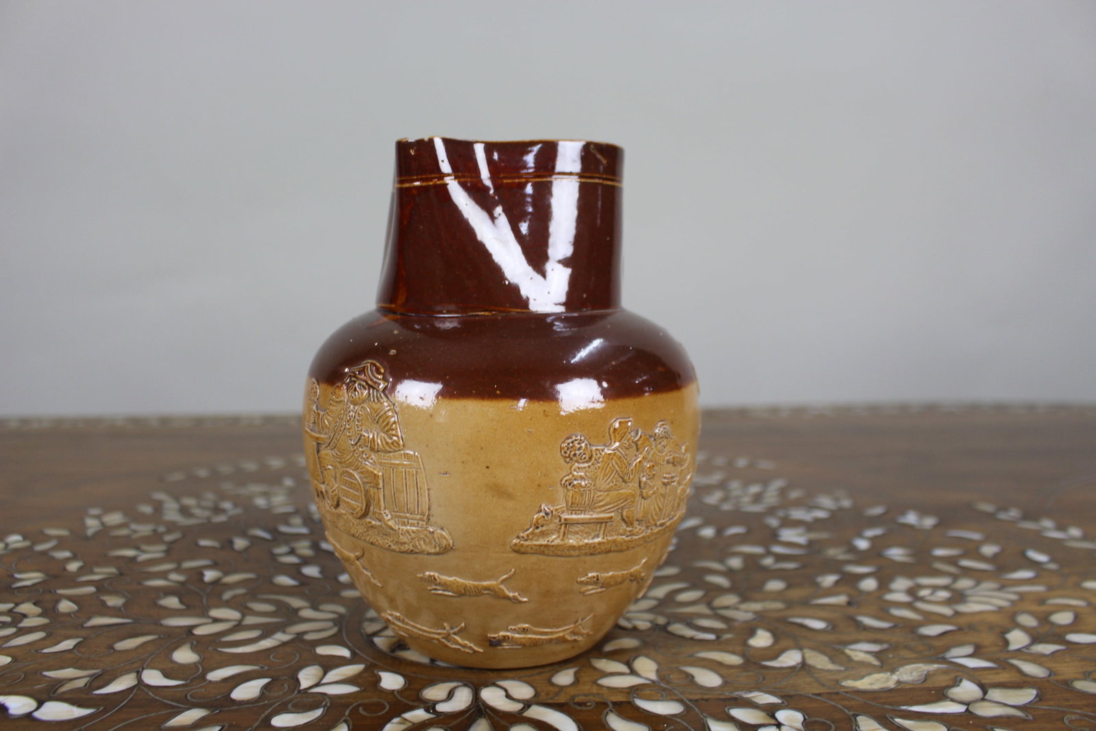 Title: Collection of Three Graduated Doulton Lambeth Stoneware Jugs, c.1900 Description: Set of - 10