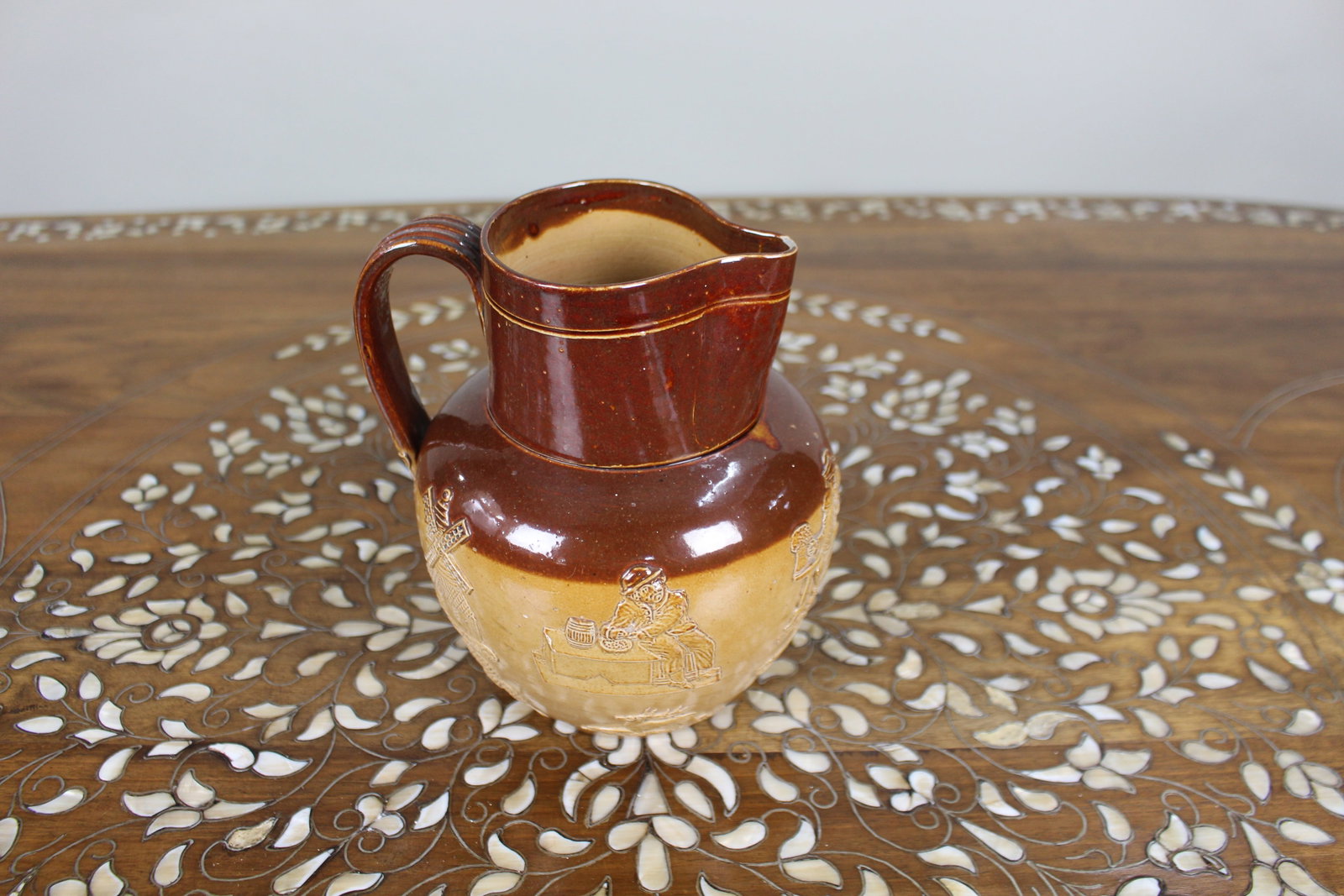 Title: Collection of Three Graduated Doulton Lambeth Stoneware Jugs, c.1900 Description: Set of - 12