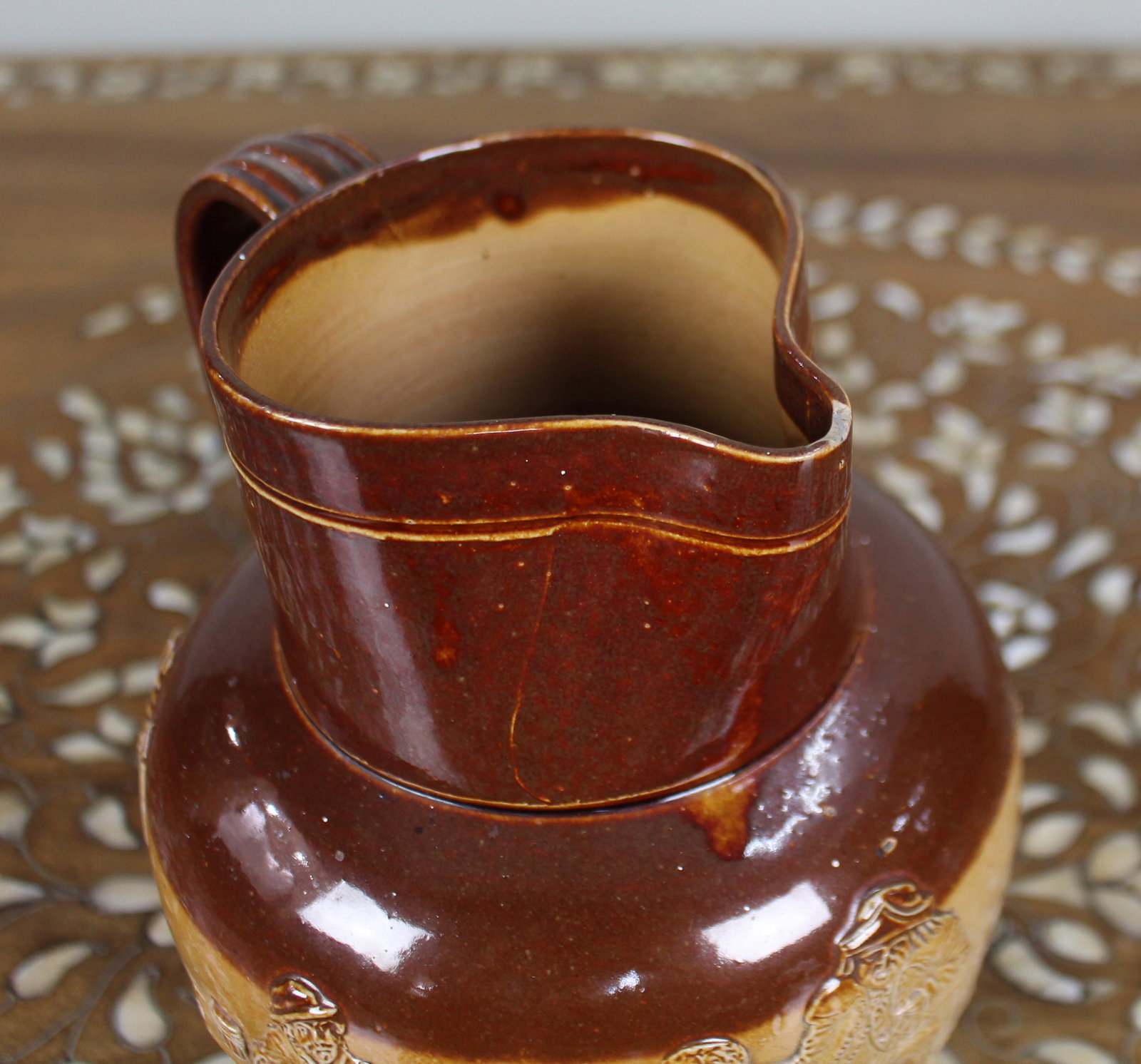 Title: Collection of Three Graduated Doulton Lambeth Stoneware Jugs, c.1900 Description: Set of - 13