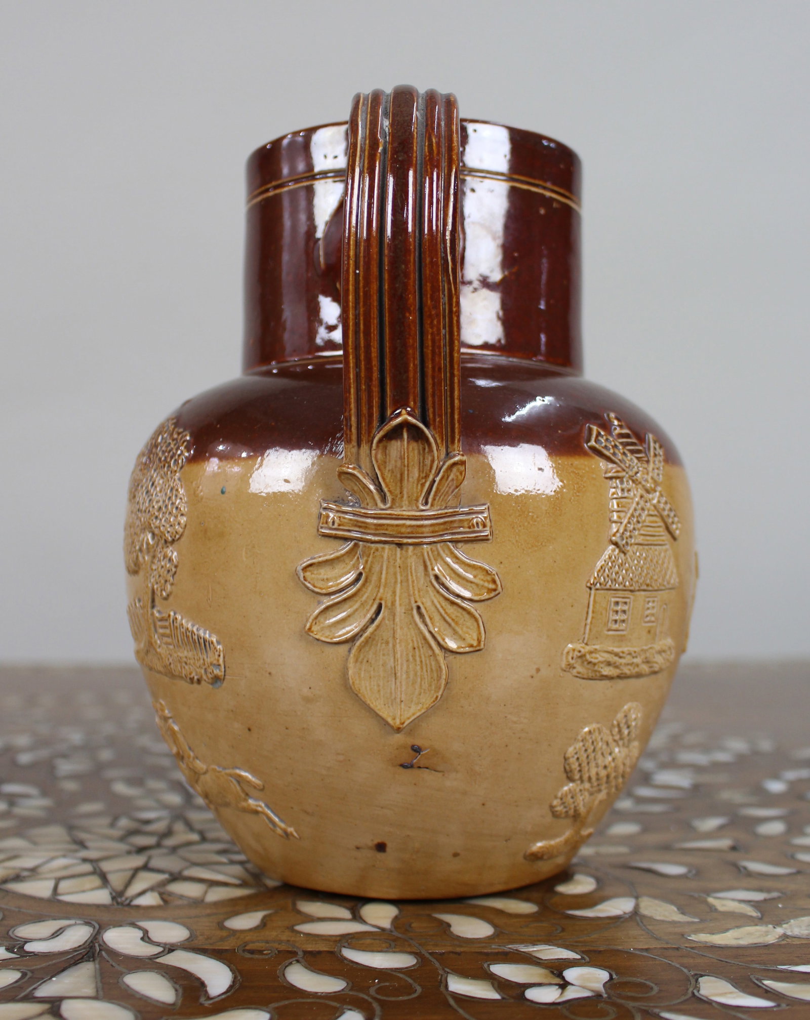 Title: Collection of Three Graduated Doulton Lambeth Stoneware Jugs, c.1900 Description: Set of - 18