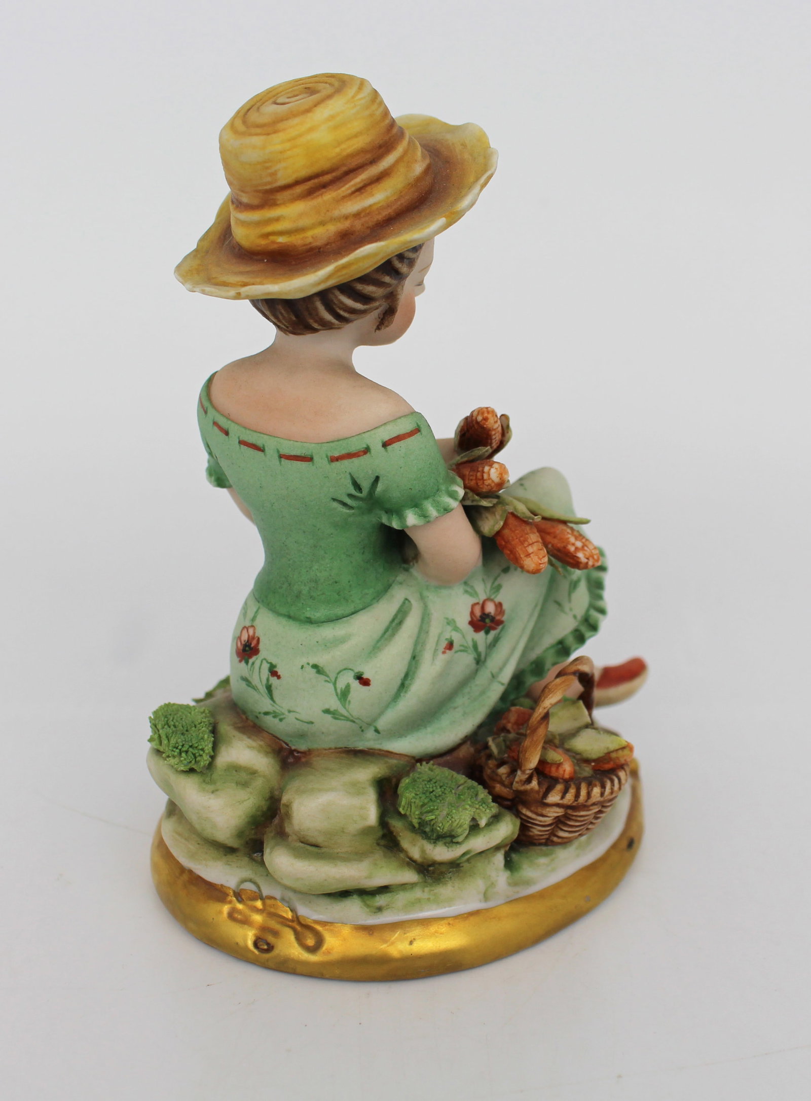 Title: Capodimonte Girl Picking Sweetcorn Figurine Description: Capodimonte Girl Picking Sweetcorn - 5