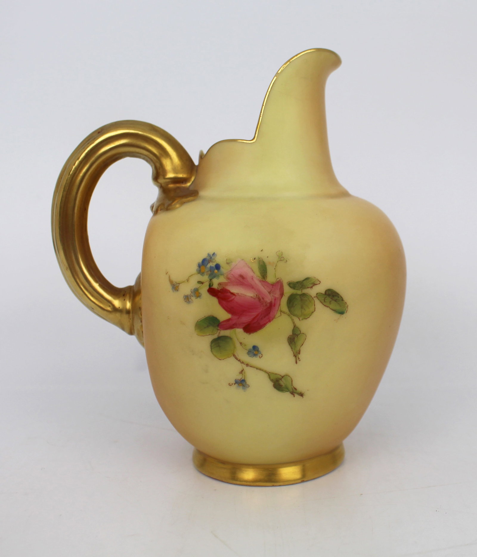 Title: Royal Worcester Blush Ivory Floral Ewer, Shape 1094, 1914 Description: Royal Worcester Floral - 16