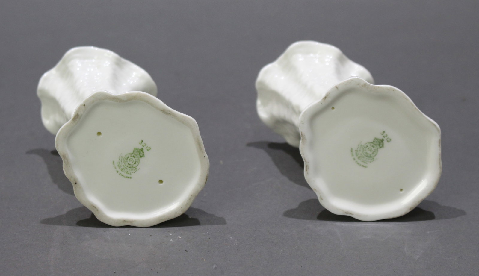 Title: Pair of Royal Worcester Cornucopia Bud Vases 3212 1960 Description: Pair of Royal Worcester - 11