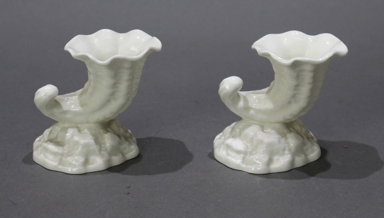 Title: Pair of Royal Worcester Cornucopia Bud Vases 3212 1960 Description: Pair of Royal Worcester (1 of 12)