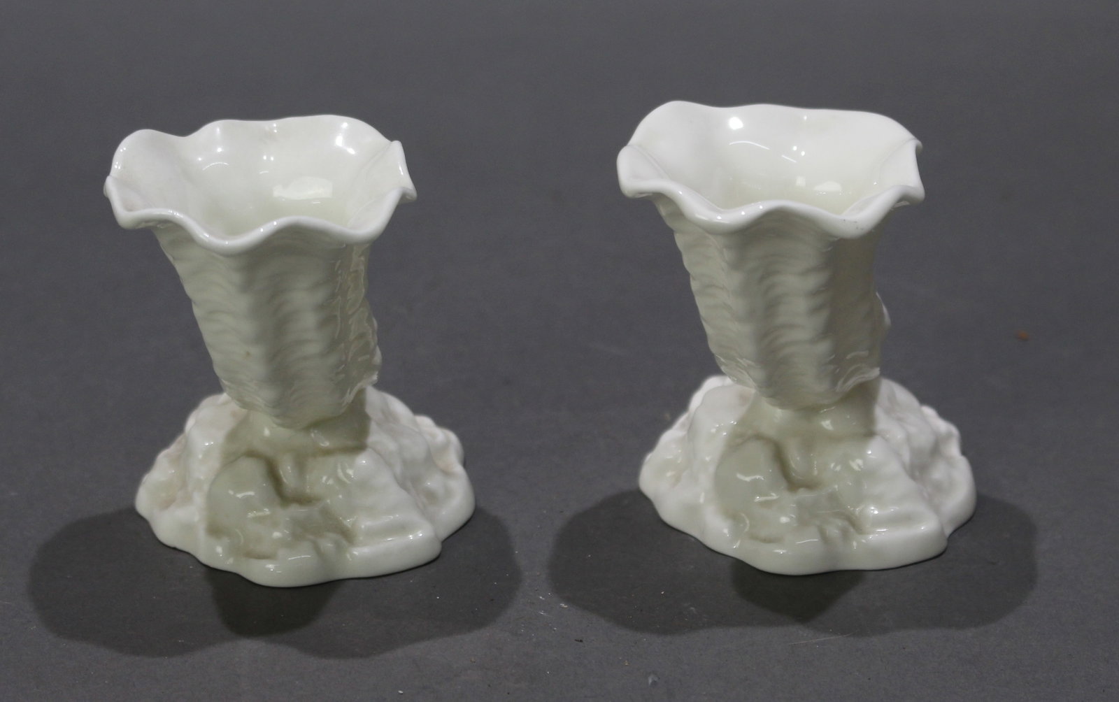 Title: Pair of Royal Worcester Cornucopia Bud Vases 3212 1960 Description: Pair of Royal Worcester - 8