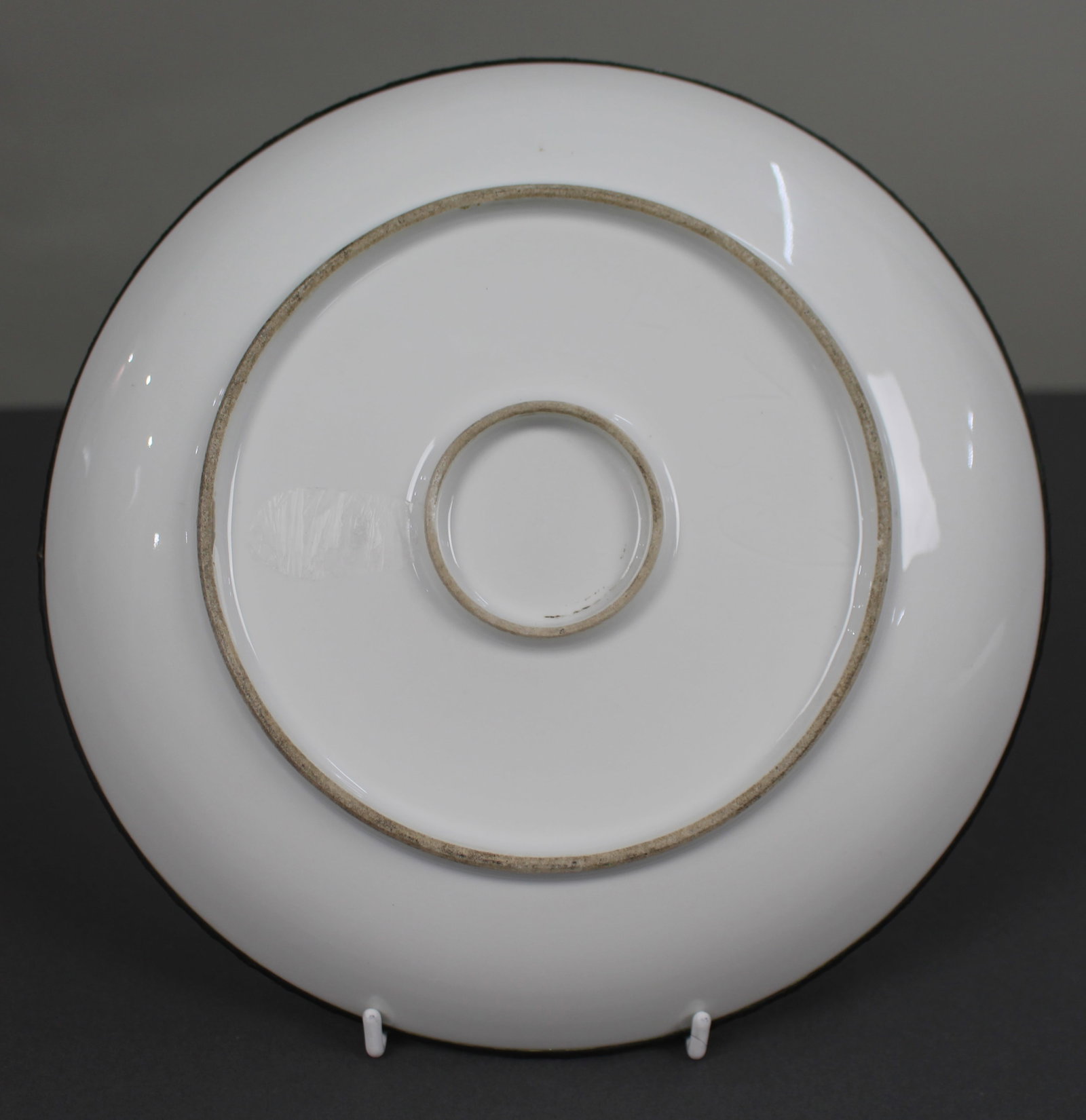 Title: Antique Continental Porcelain Platinum Dish with Gilt Bronze Rim Description: Antique - 17