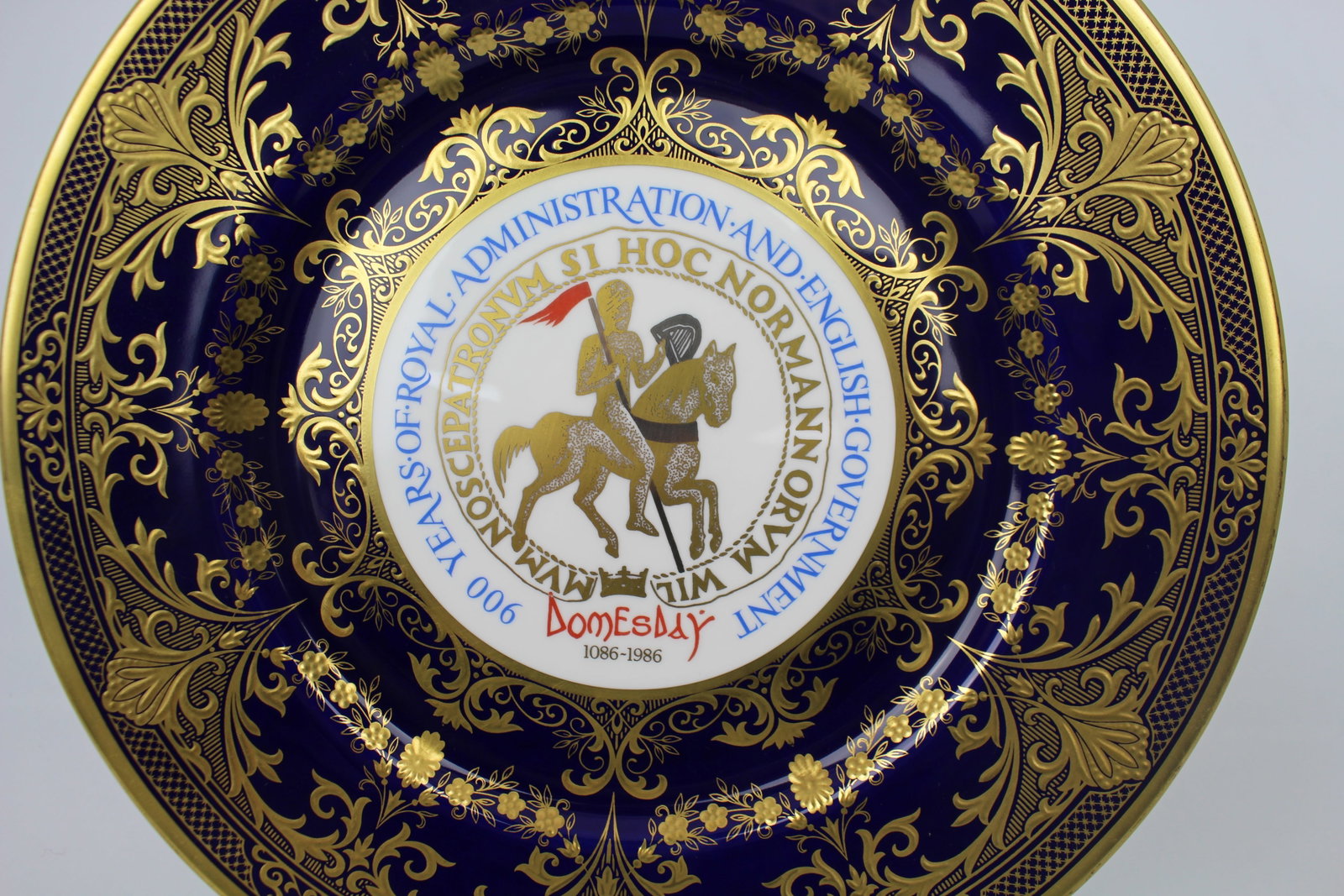 Title: Caverswall Limited Edition "Domesday" Plate Cobalt Blue & Gilded Description: Caverswall - 3