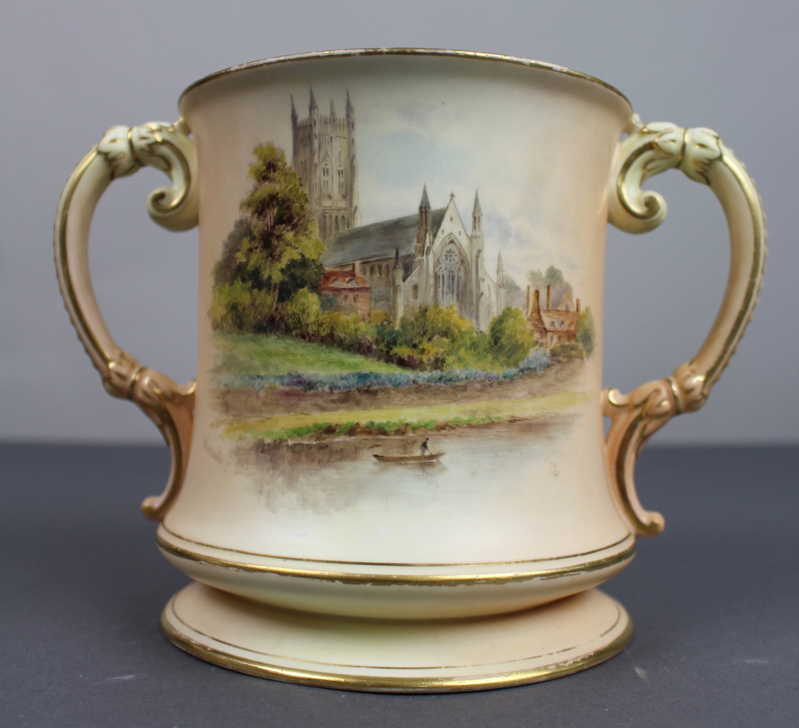 Title: Large Royal Worcester Loving Cup Worcester Cathedral c.1902 Description: Large Royal - 4
