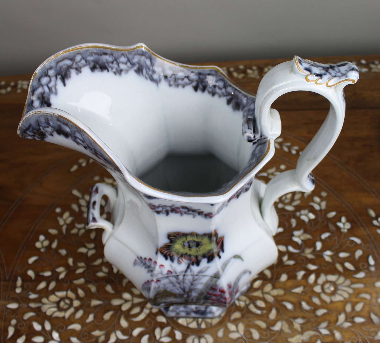 Title: Large 19th-century Staffordshire ironstone jug Description: Large 19th-century - 4
