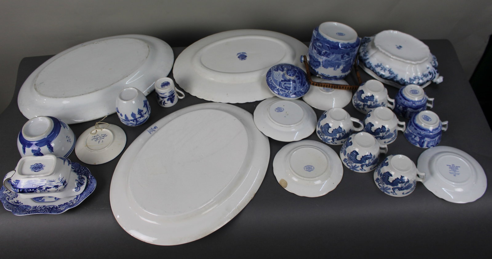 Title: Collection of Blue & White Description: Collection of Blue & White. All pieces pictured. - 10