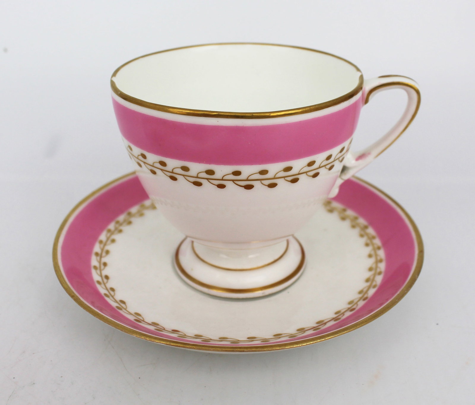 Title: Grainger Worcester Pink & White Cup & Saucer Description: Grainger Worcester Pink & White Cup (1 of 10)