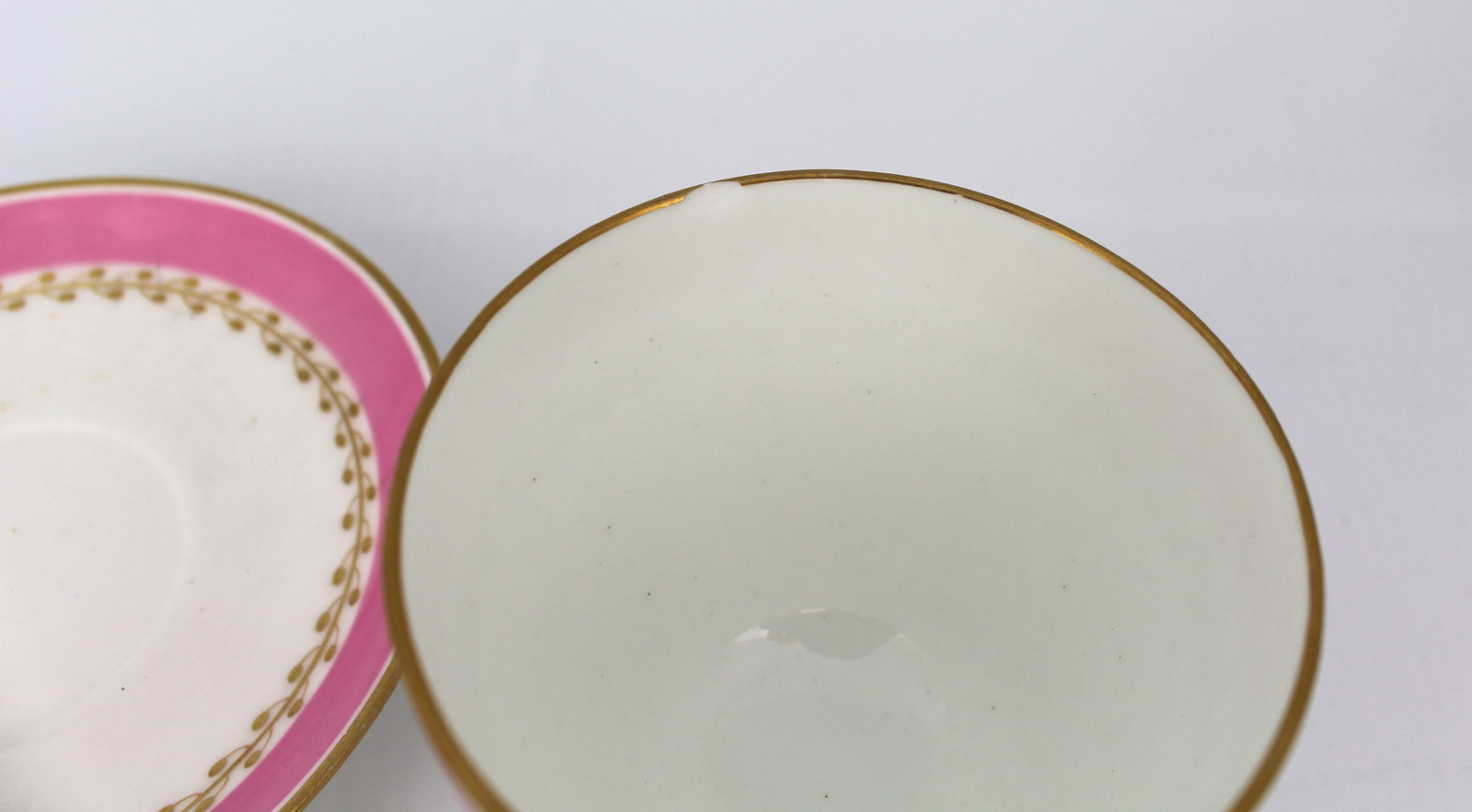 Title: Grainger Worcester Pink & White Cup & Saucer Description: Grainger Worcester Pink & White Cup - 6