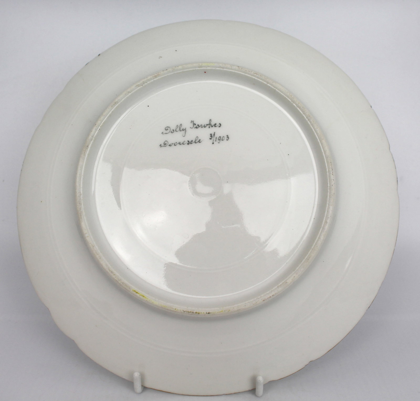 Title: Set of 4 Edwardian Hand Painted Fish Plates, Signed Wolly Fowkes 1903 Description: Set of 4 - 11