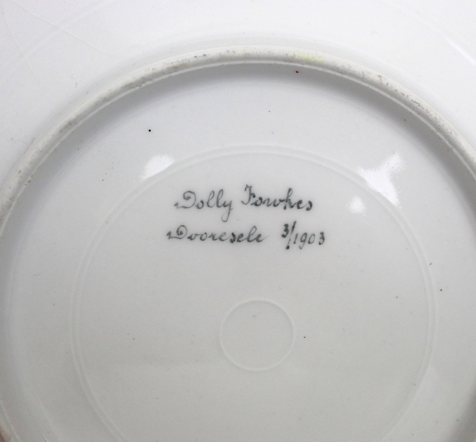 Title: Set of 4 Edwardian Hand Painted Fish Plates, Signed Wolly Fowkes 1903 Description: Set of 4 - 12