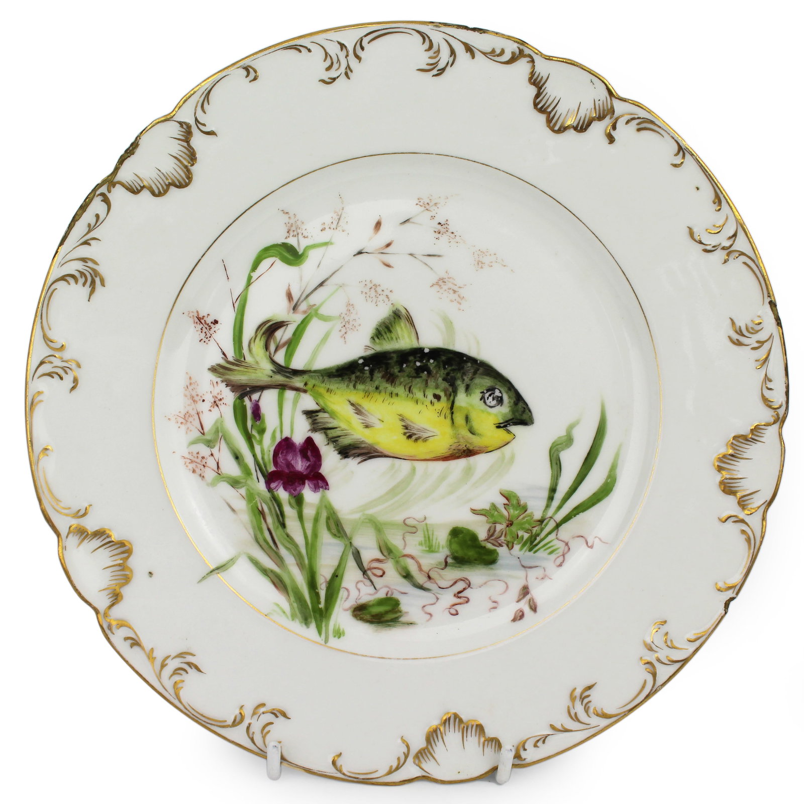 Title: Set of 4 Edwardian Hand Painted Fish Plates, Signed Wolly Fowkes 1903 Description: Set of 4 - 13