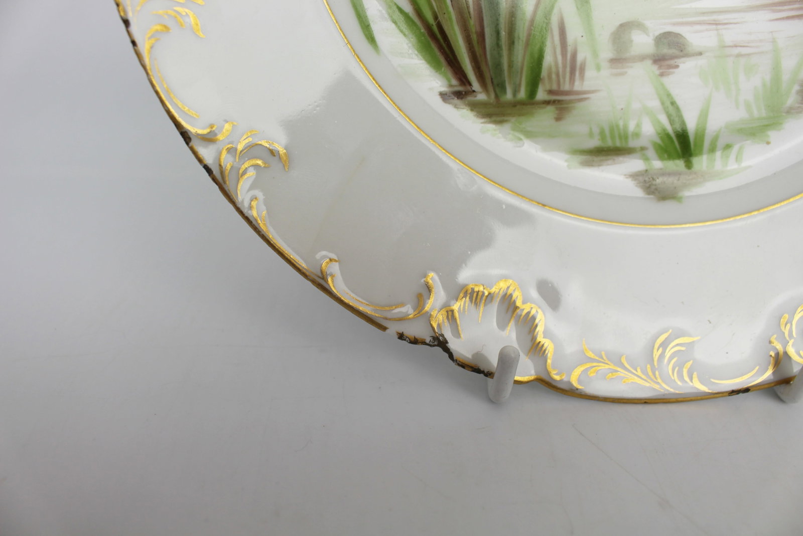 Title: Set of 4 Edwardian Hand Painted Fish Plates, Signed Wolly Fowkes 1903 Description: Set of 4 - 4