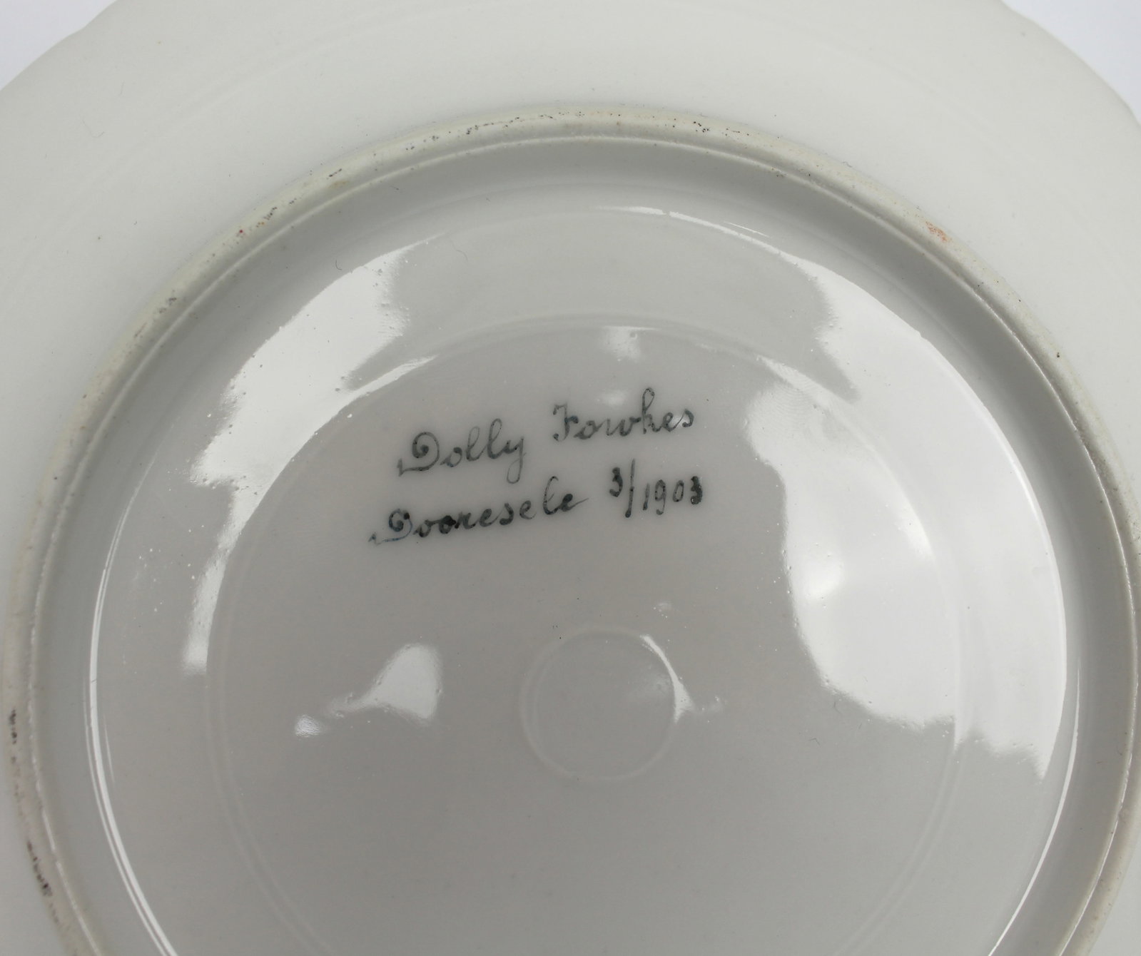 Title: Set of 4 Edwardian Hand Painted Fish Plates, Signed Wolly Fowkes 1903 Description: Set of 4 - 6