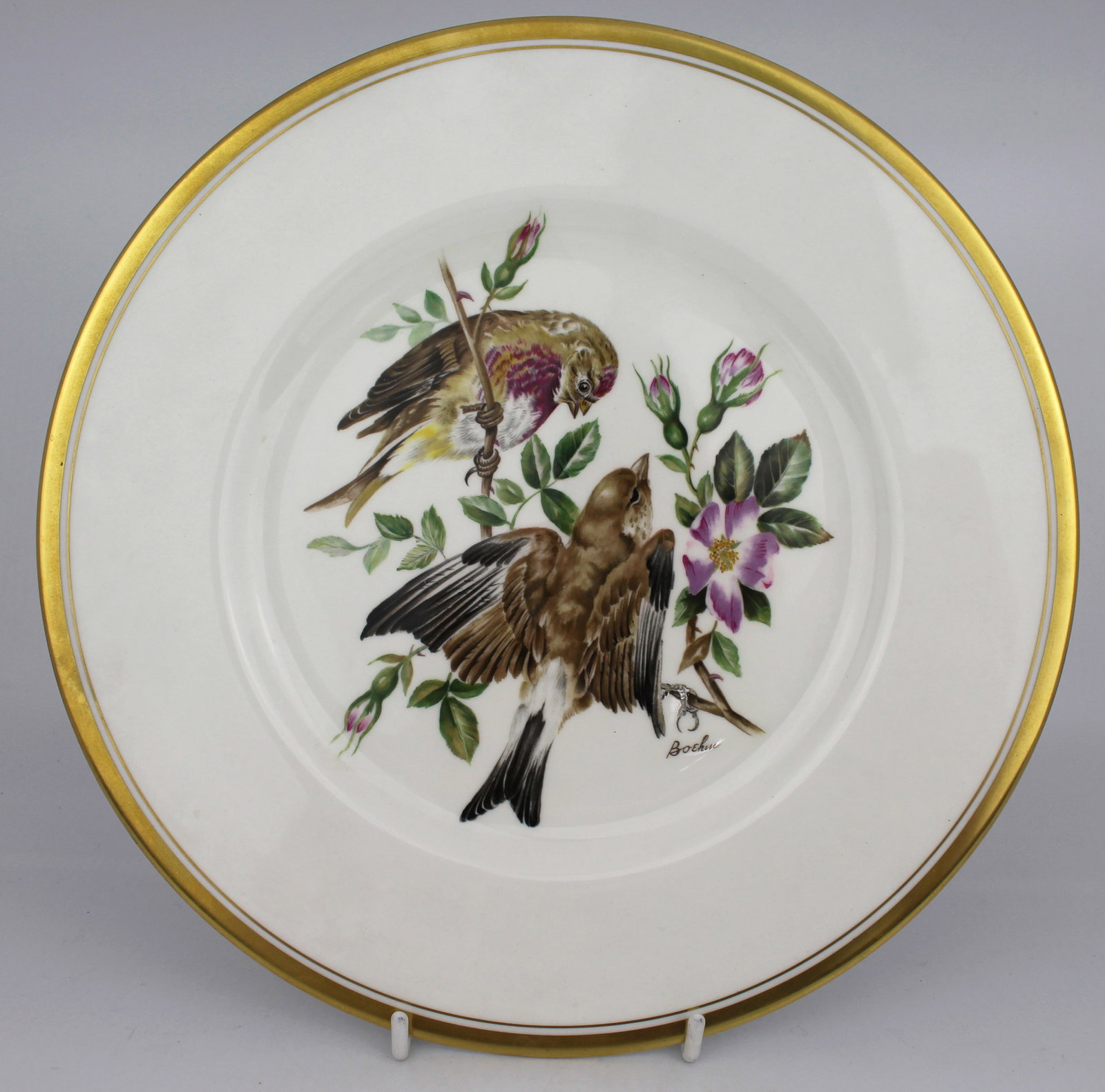 Title: Pair of Boehm Porcelain Bird Plates Description: Pair of Boehm Porcelain Bird Plates - 5