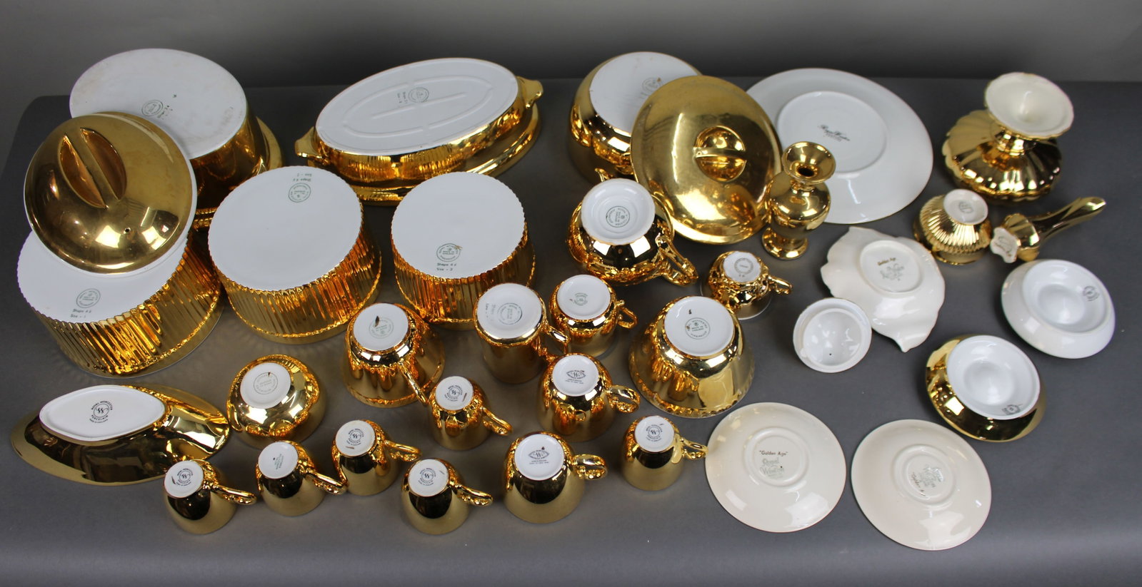 Title: Collection of Gold Lustre Royal Worcester Winton etc. Description: Collection of Gold - 6