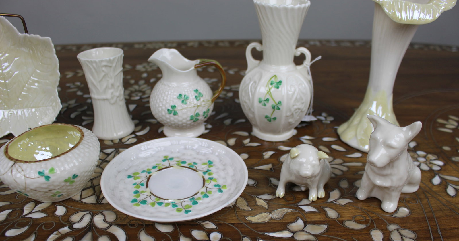 Title: Collection of 10 Irish Belleek Antique & Vintage Porcelain Pieces Description: Collection - 4
