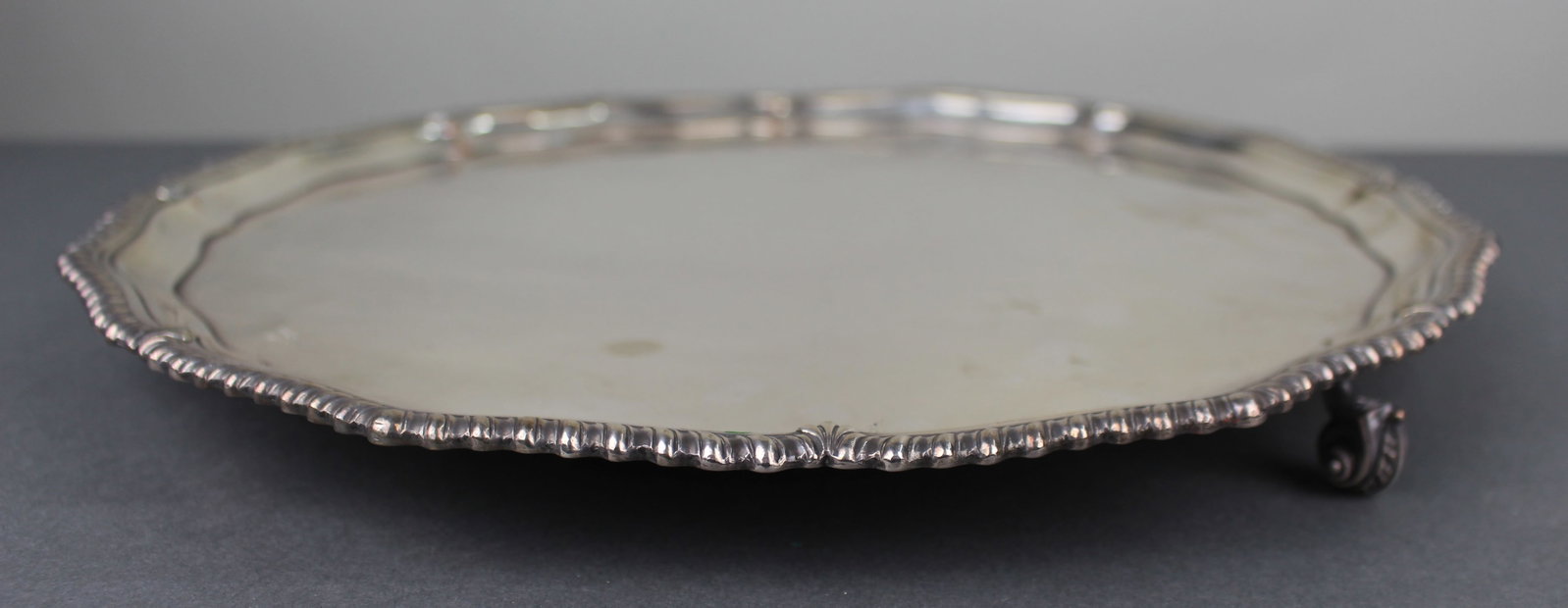 Title: Antique Silver Plated Footed Serving Tray Description: Antique Silver Plated Footed Serving - 2