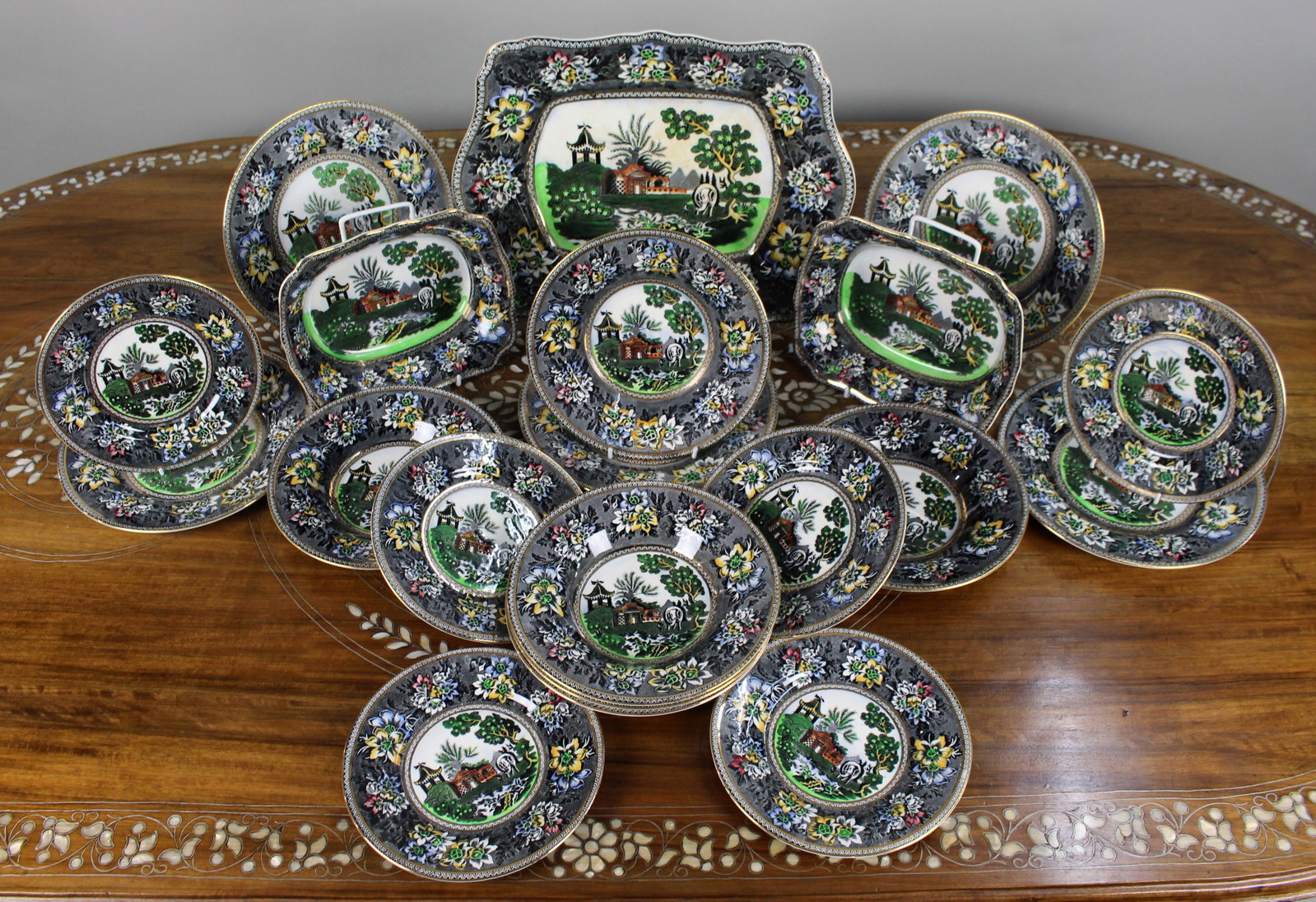 Title: Hatterbridge Pottery Chinoiseries Rogers 20-Piece Dinner Service Description: Hatterbridge - 2