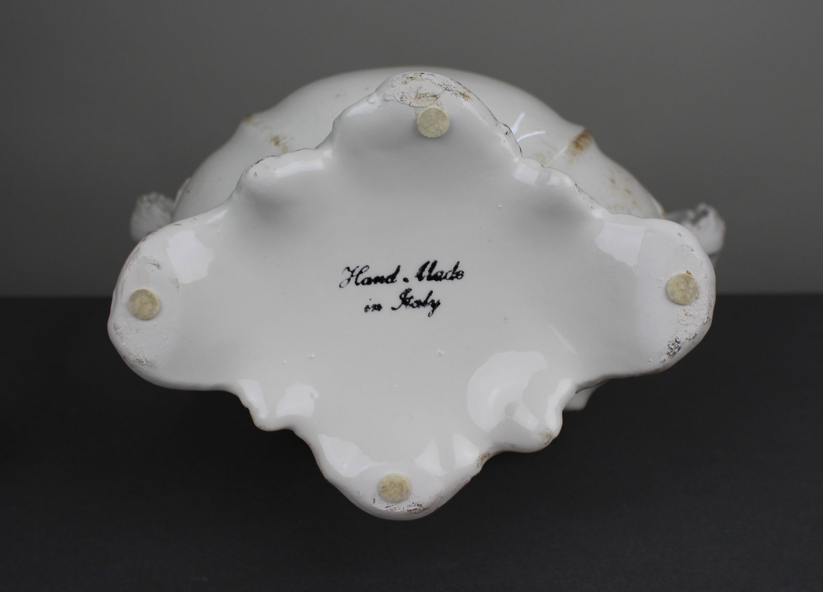 Title: Vintage Italian Porcelain Two Handled Flower Vase Description: Vintage Italian Porcelain - 3