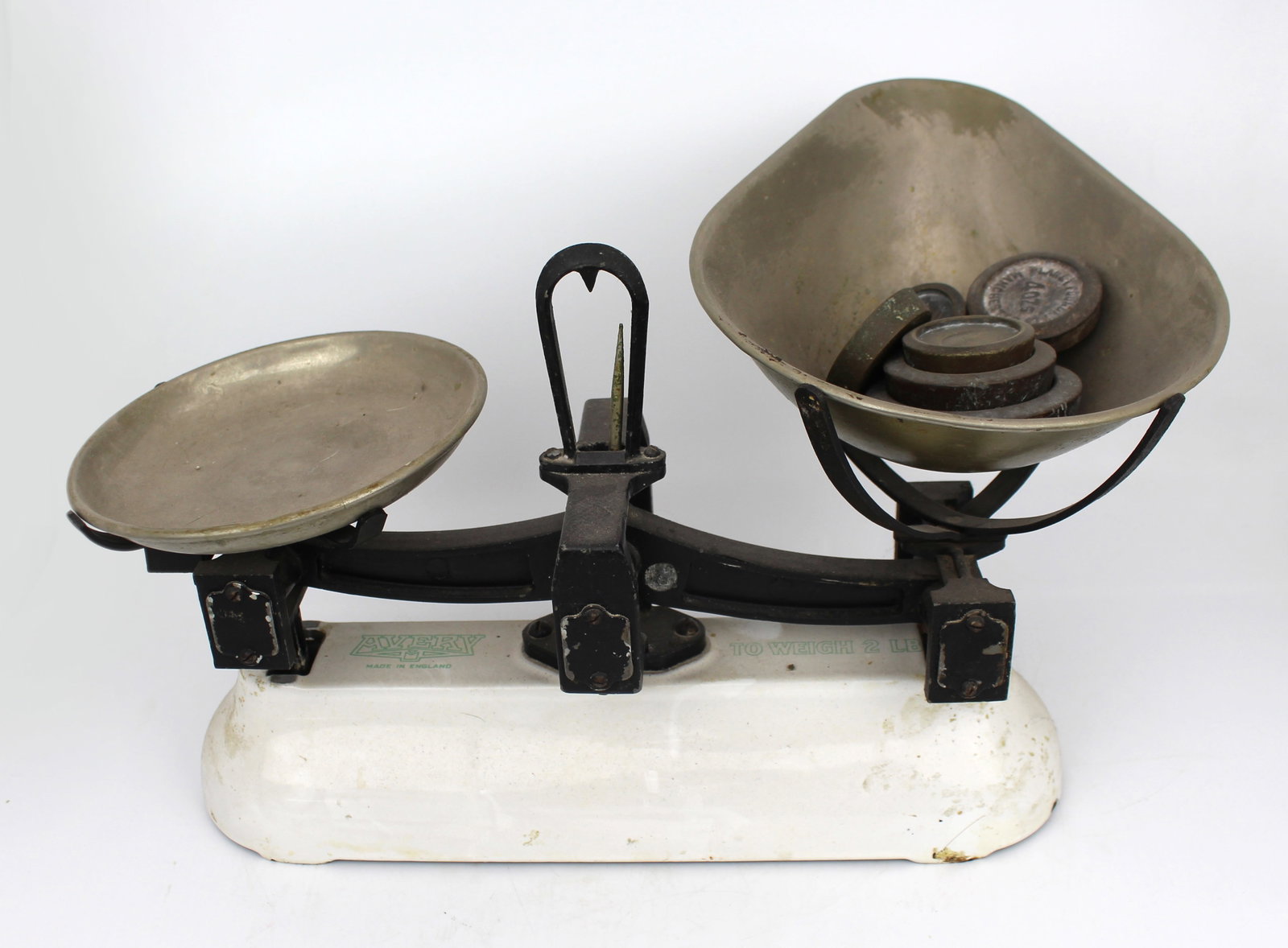 Title: Vintage Scales Description: Vintage Avery Balance Scale with Weights A classic mid-20th (1 of 1)