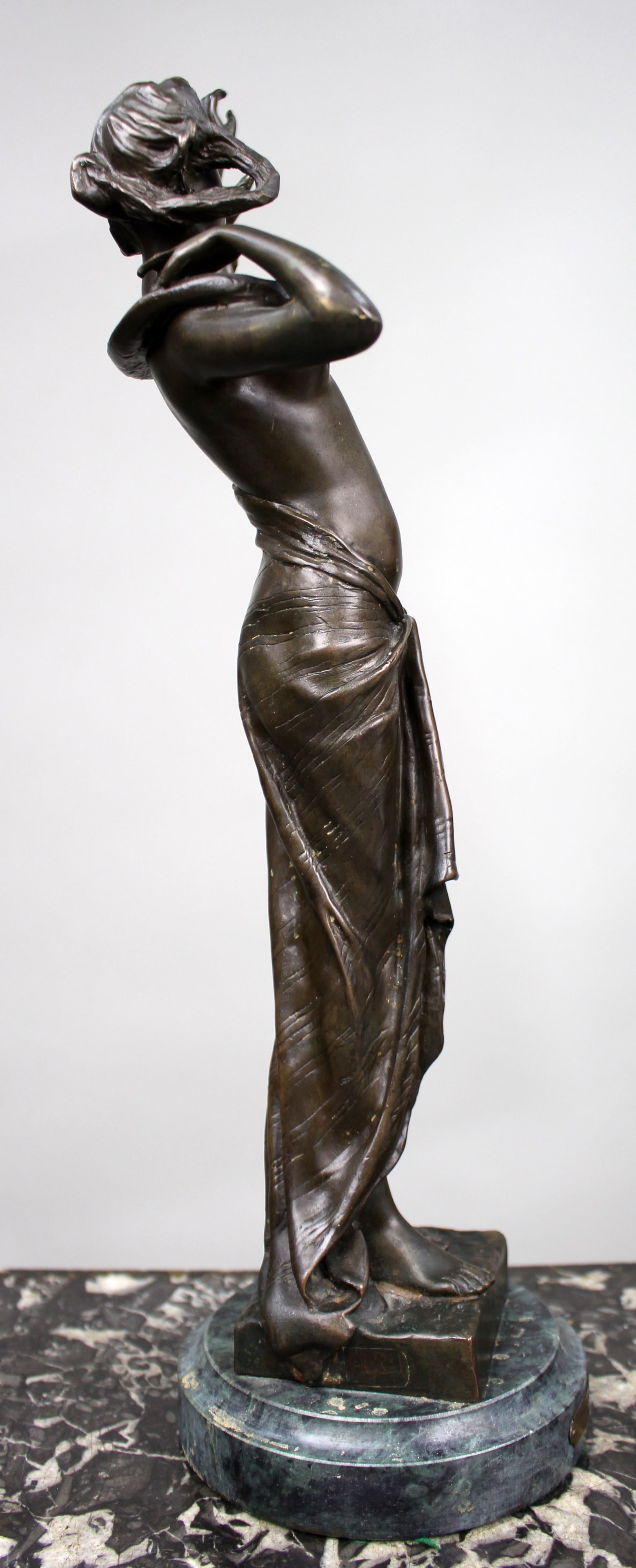 Title: Fine Art Deco Patinated Bronze Figure of a Woman with Serpent Description: Fine Art Deco - 4