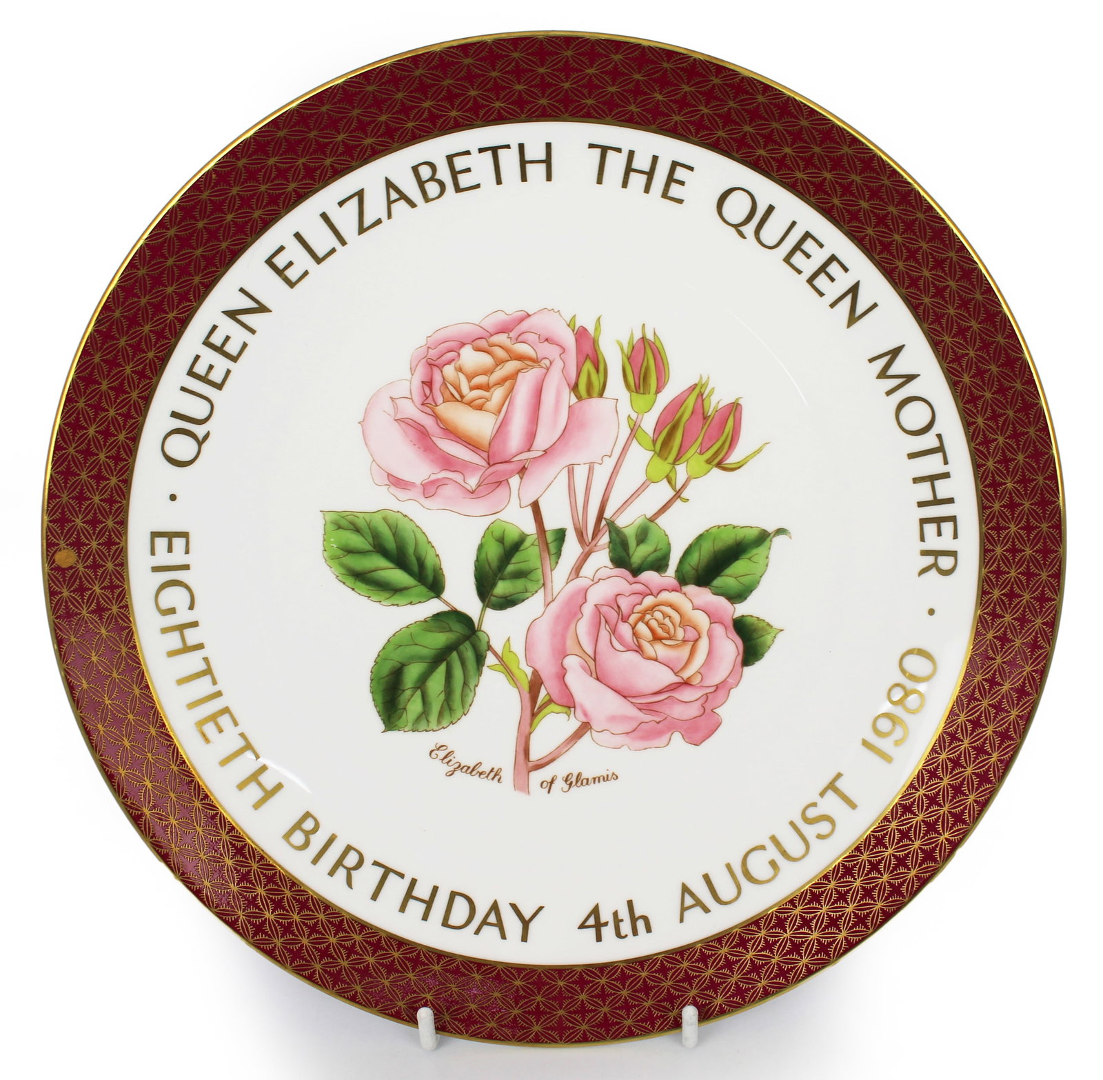 Title: Royal Worcester Elizabeth of Glamis Rose Plate Description: Royal Worcester Elizabeth of (1 of 1)
