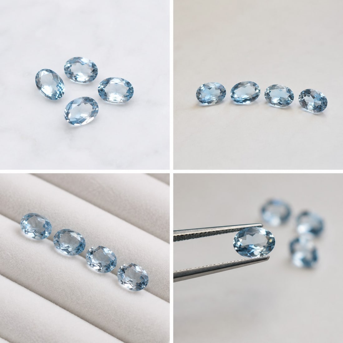 7.09ct Natural Blue Topaz Gemstones – 9x7mm Oval Cut: Title: 7.09ct Natural Blue Topaz Gemstones – 9x7mm Oval Cut Description: A beautiful selection of natural Blue Topaz gemstones with a total weight of 7.09 carats. Each stone measures approxim