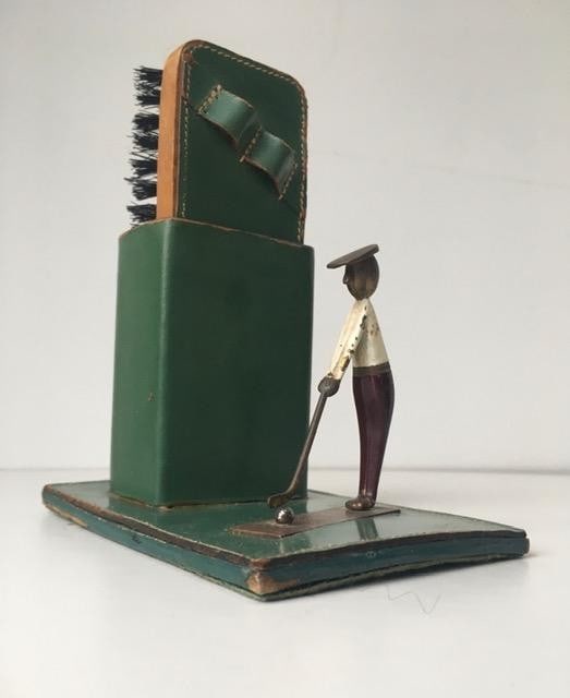 Hagenauer Art Deco Style ‘Golfer’ Bronze and Chrome, Circa 1940s: Title: Hagenauer Art Deco Style ‘Golfer’ Bronze and Chrome, Circa 1940s Description: Hagenauer Art Deco Style ‘Golfer’ Bronze and chrome, circa 1940s Description – This