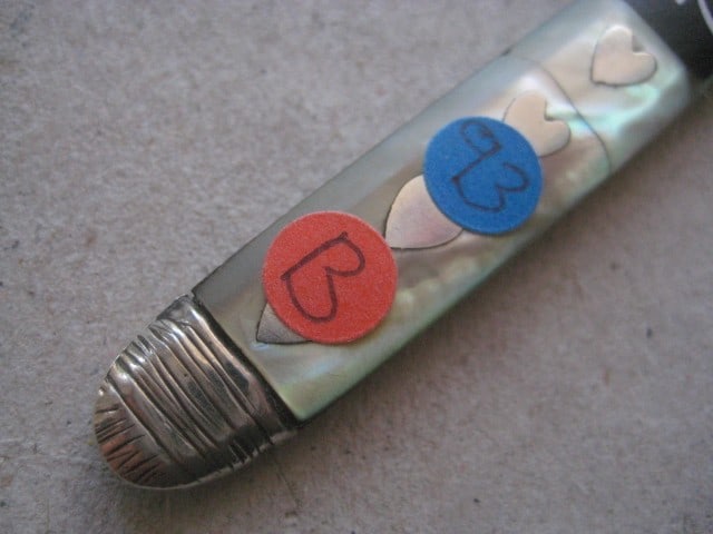 Title: George III Mother of Pearl Hafted Silver Folding Fruit Fork Description: George III - 4