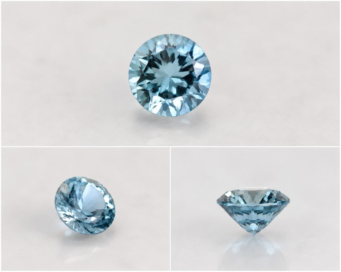 Title: Natural Blue Topaz 3.77ct Round Cut 9mm: Title: Title: Natural Blue Topaz 3.77ct Round Cut 9mm Description: Beautiful natural Blue Topaz weighing 3.77 carats and measuring 9mm. Round faceted cut with a bright blue colour and attractive
