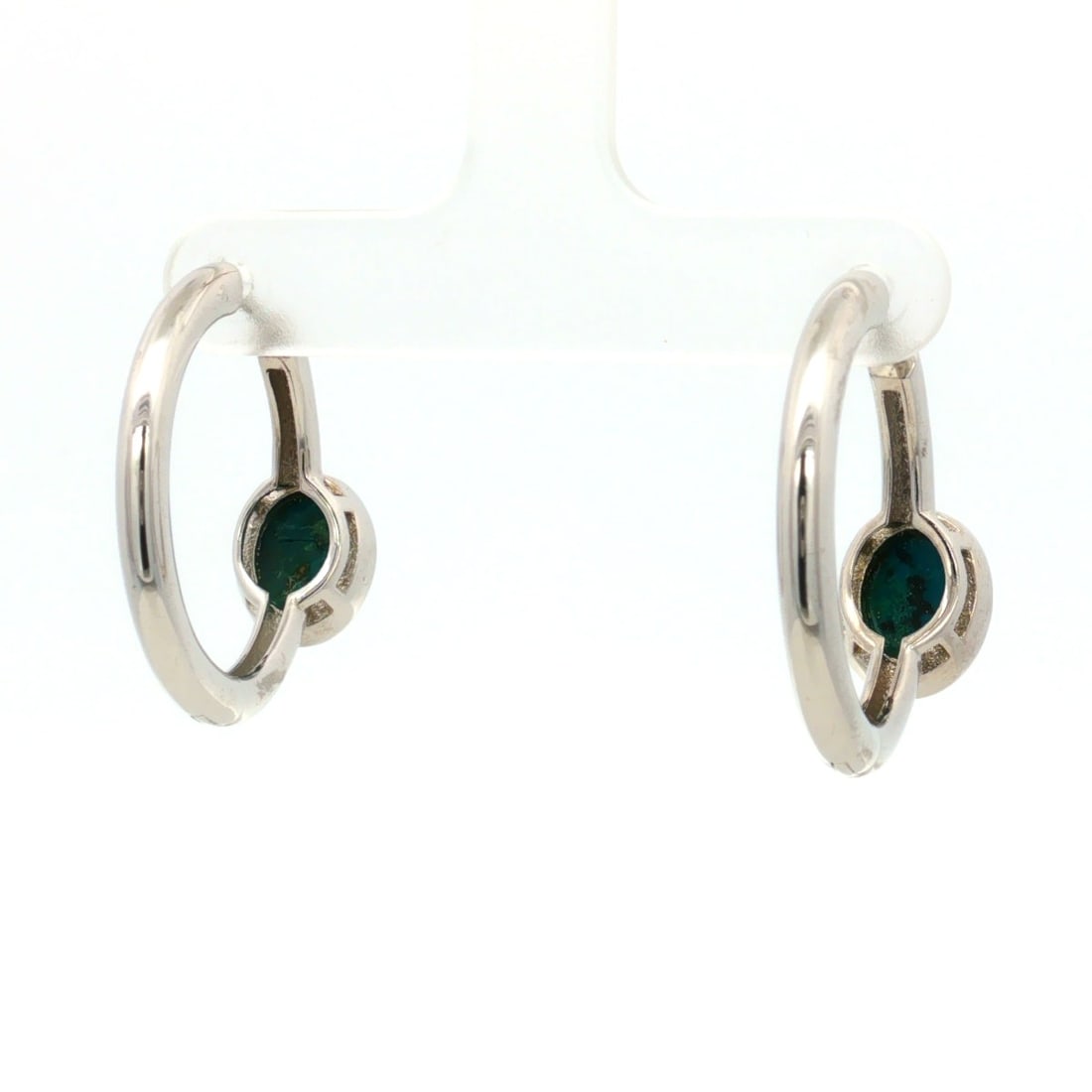 Title: HRD Certified Chrysocolla Cabochon Oval Clip-On Earrings – 925 Sterling Silver Descript - 5