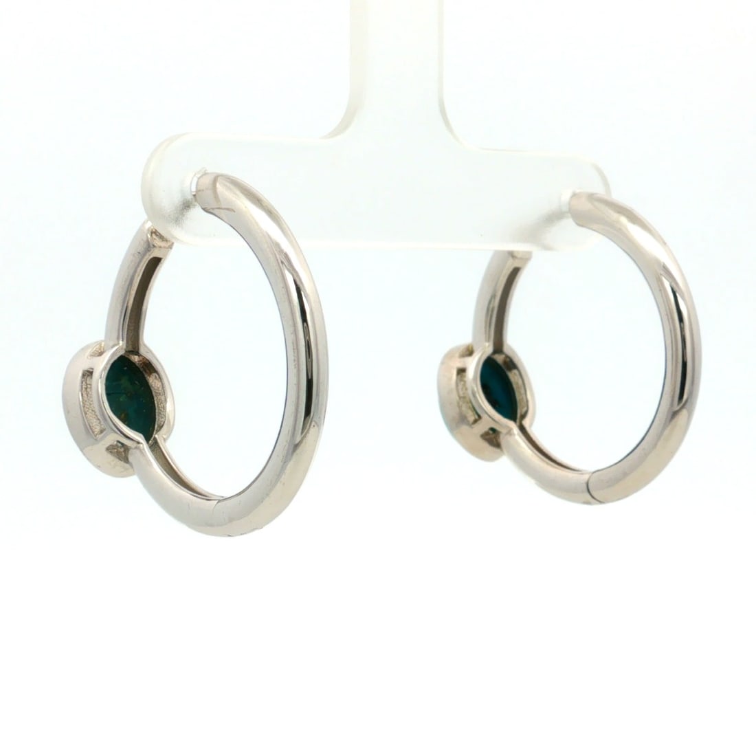 Title: HRD Certified Chrysocolla Cabochon Oval Clip-On Earrings – 925 Sterling Silver Descript - 6