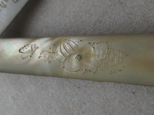 Title: George V Mother of Pearl Hafted Silver Bladed Folding Fruit Knife Description: George V - 4