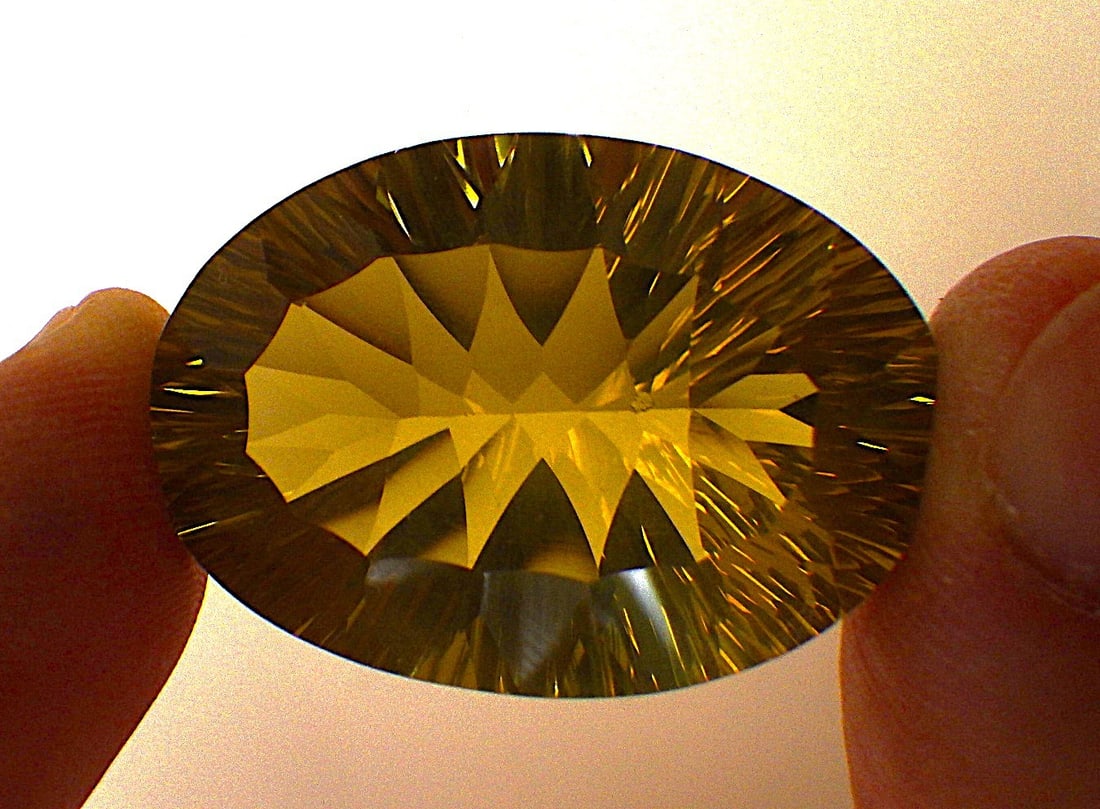 Title: Custom Oval Cut Citrine 60 Carats Description: A beautiful, large (60 carats), custom oval - 2