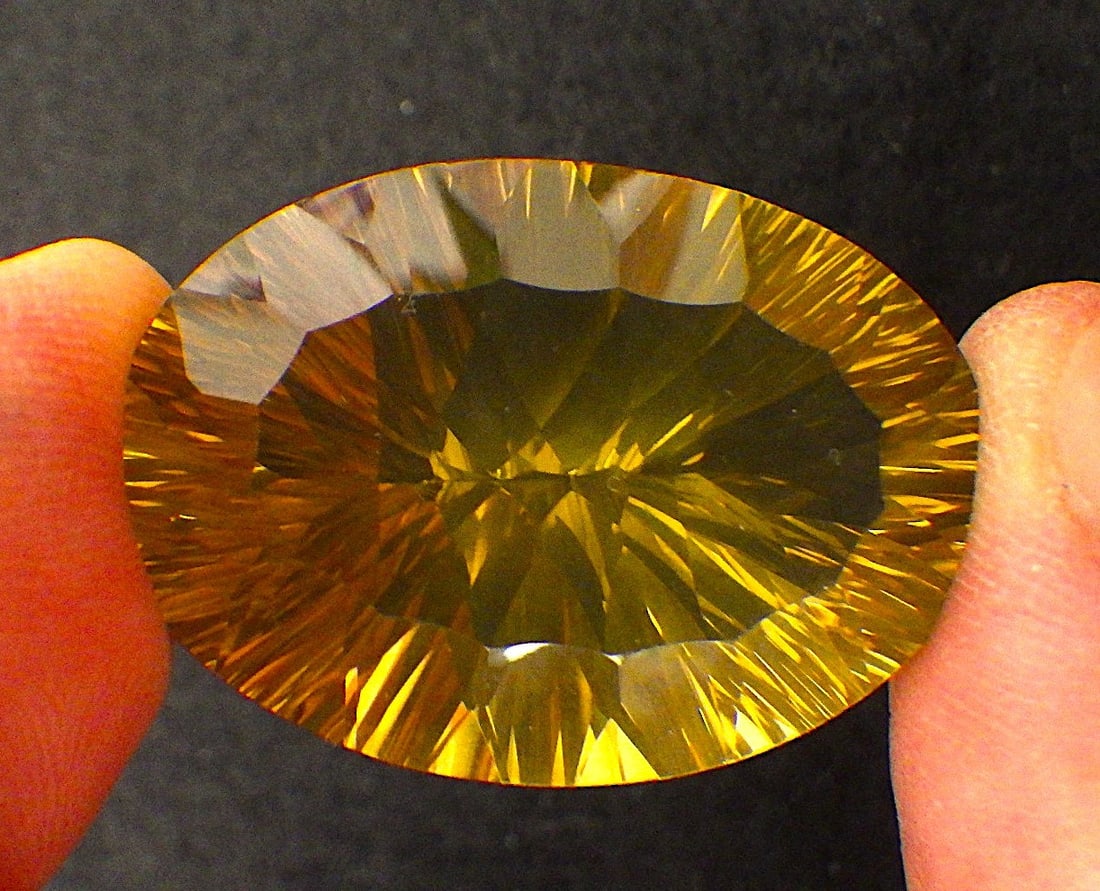 Title: Custom Oval Cut Citrine 60 Carats Description: A beautiful, large (60 carats), custom oval - 3