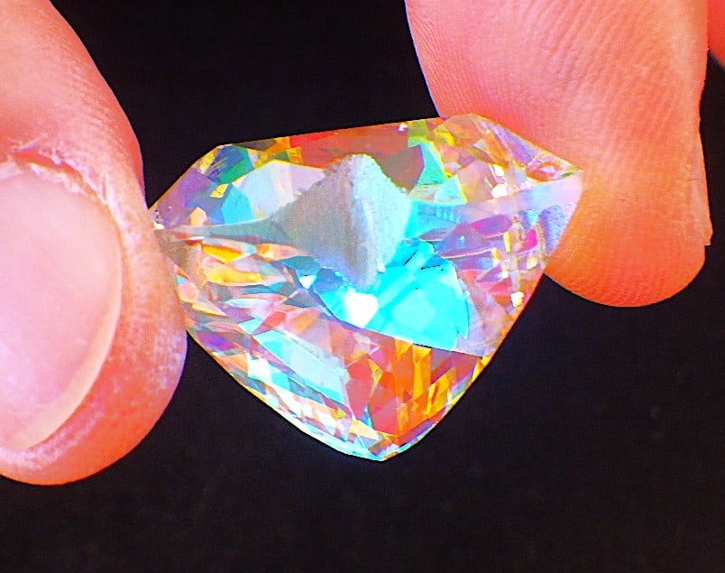 Custom Trillion Cut Mystic Quartz 50 carats - 2