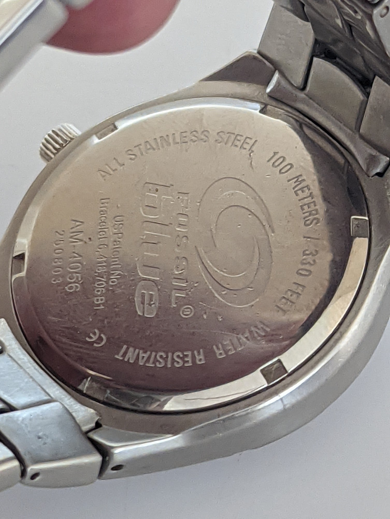 A Vintage Fossil Blue Classic Men’s Watch | Red Sunburst Dial | Stainless Steel | AM-4056 - 4
